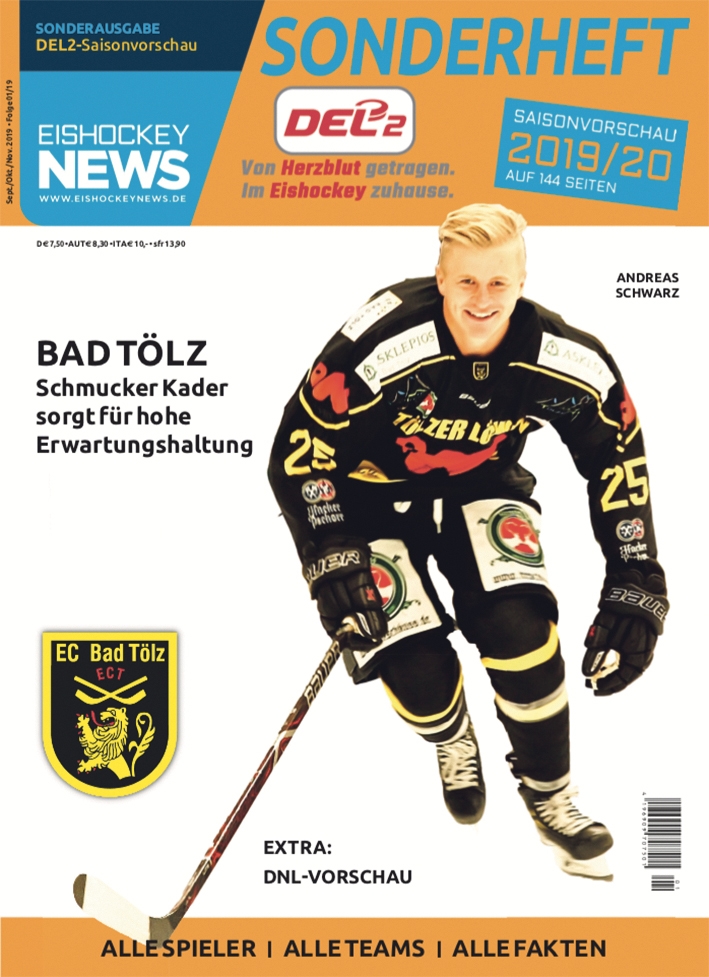 DEL2 Sonderheft 2019/20 mit Bad Tölz-Cover (ab 06.09.19)