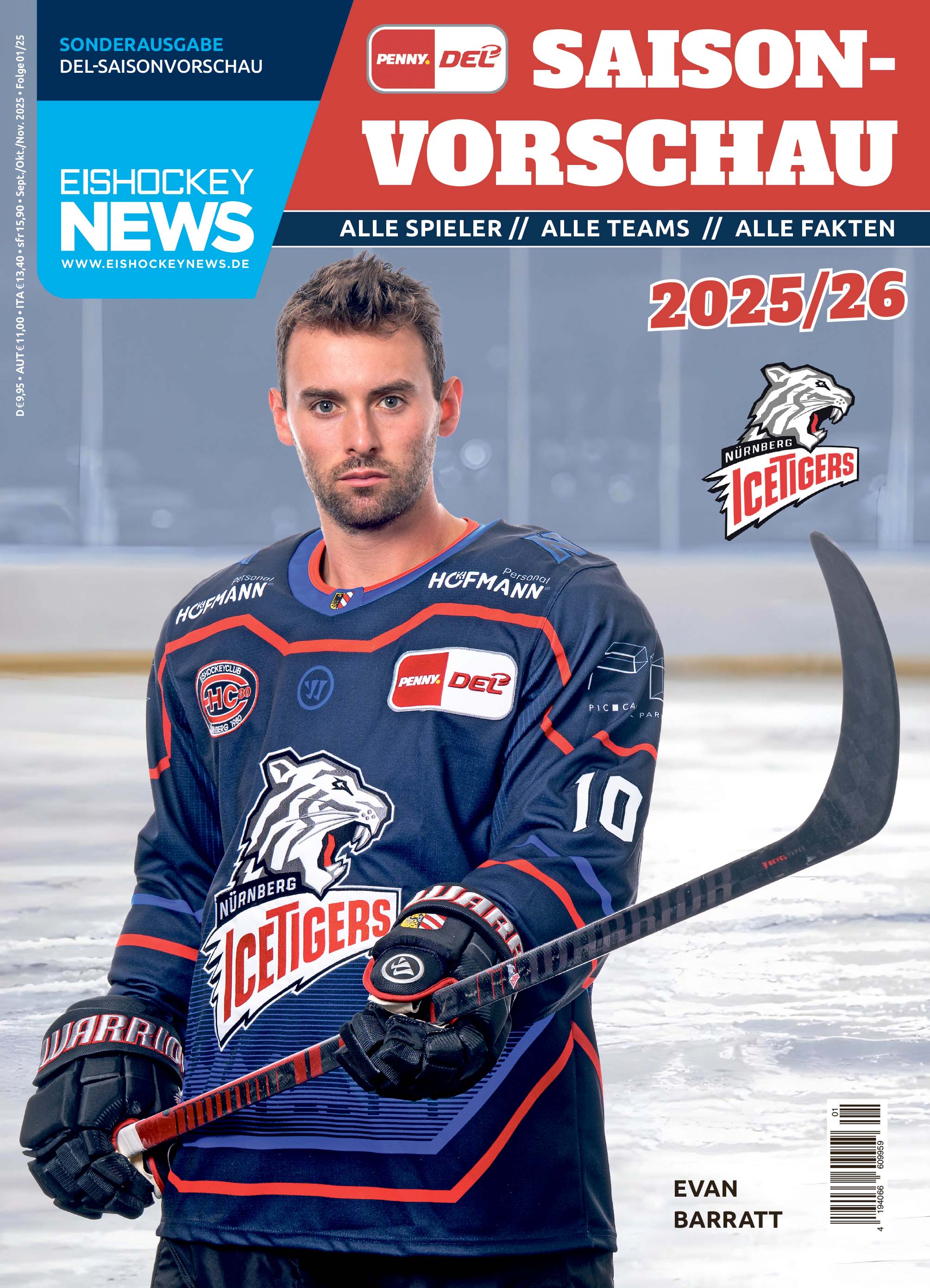 DEL Sonderheft 2025/26 mit Nürnberg-Cover