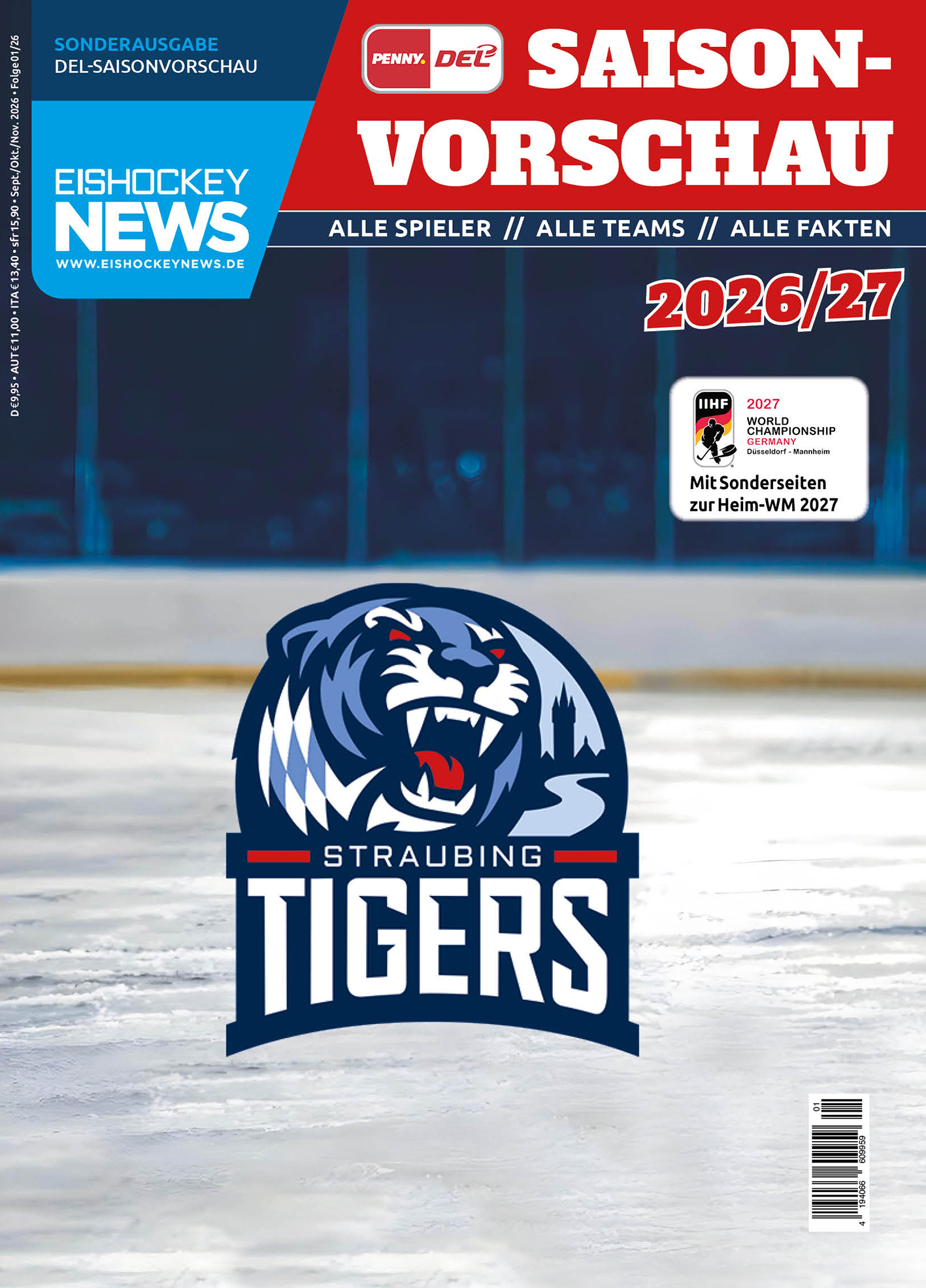 DEL Sonderheft 2026/27 mit Straubing-Cover