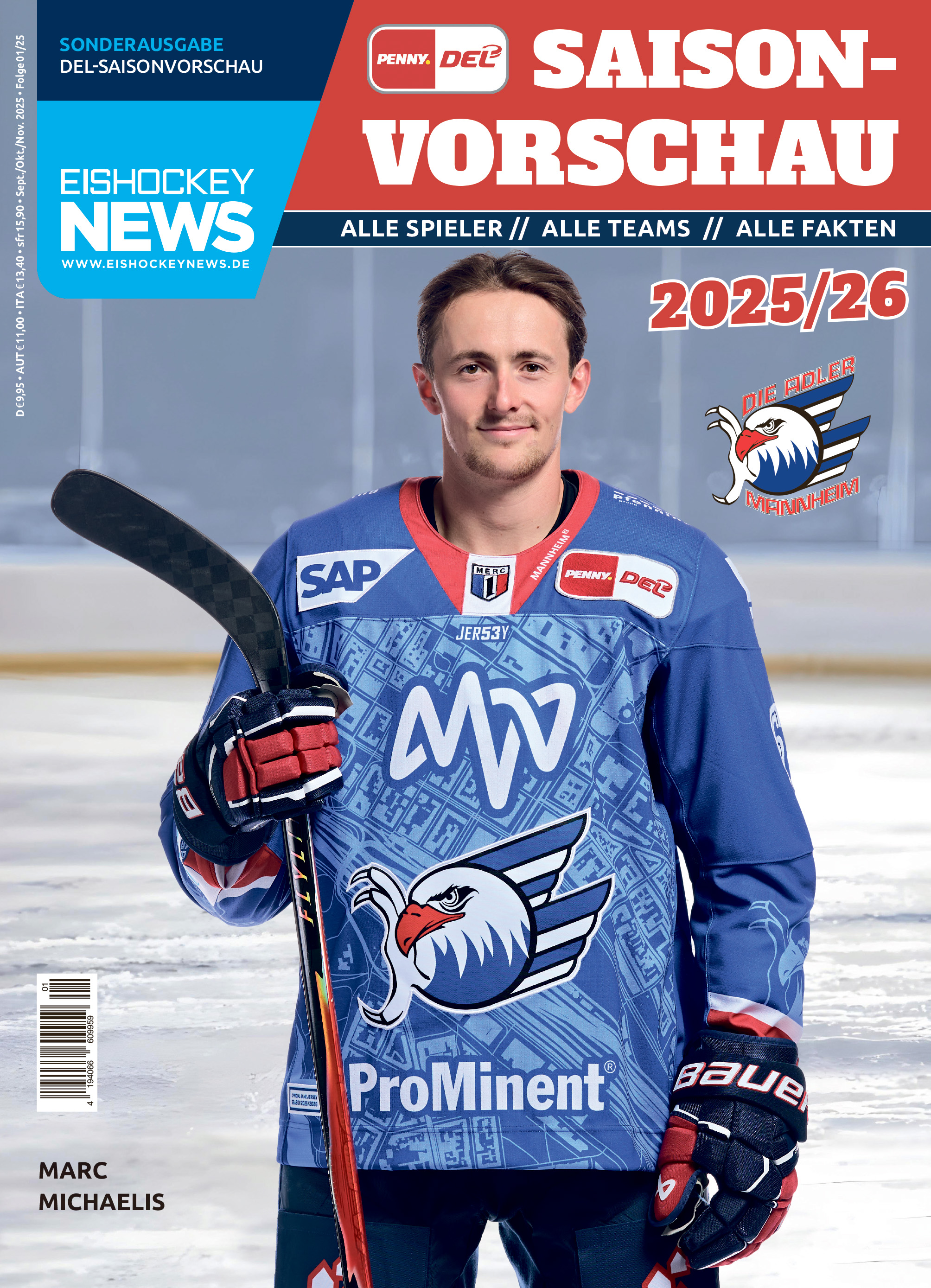 DEL Sonderheft 2025/26 mit Mannheim-Cover
