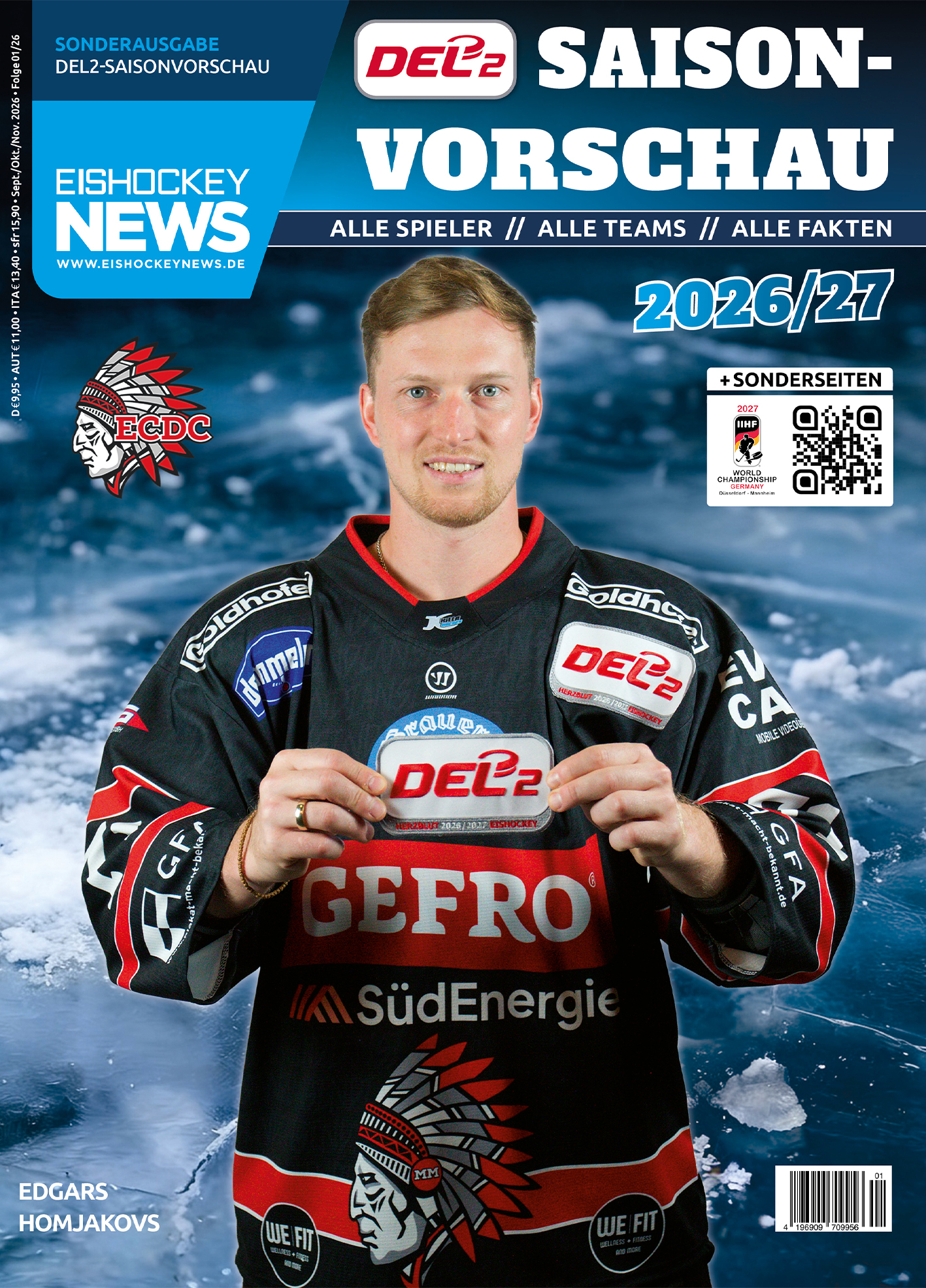 DEL2 Sonderheft 2026/27 mit Memmingen-Cover 