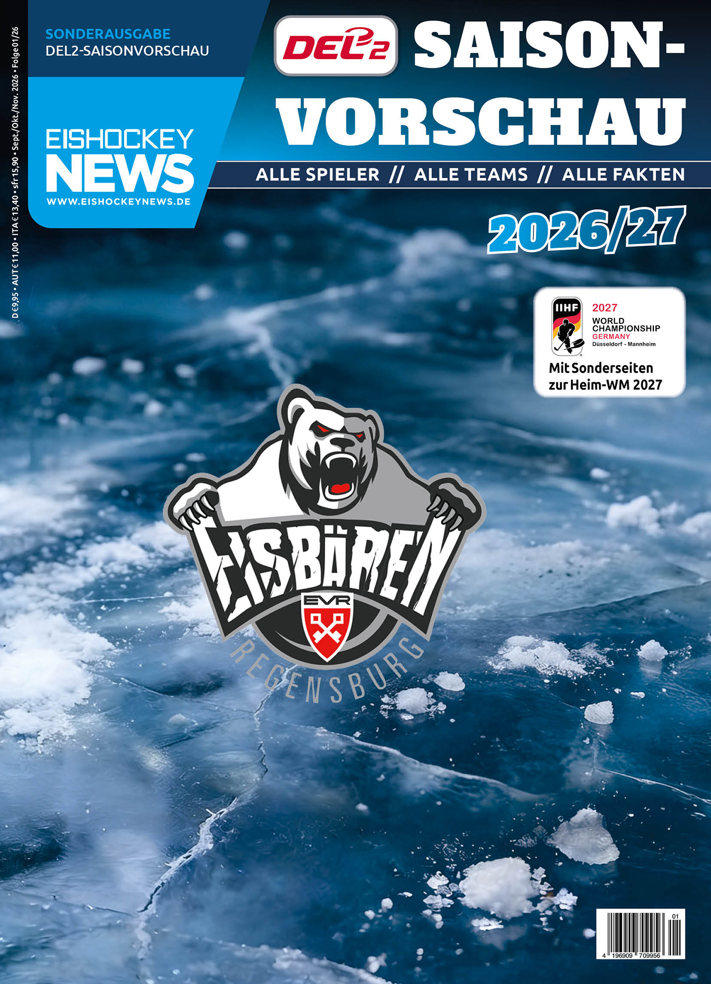 DEL2 Sonderheft 2026/27 mit Regensburg-Cover 