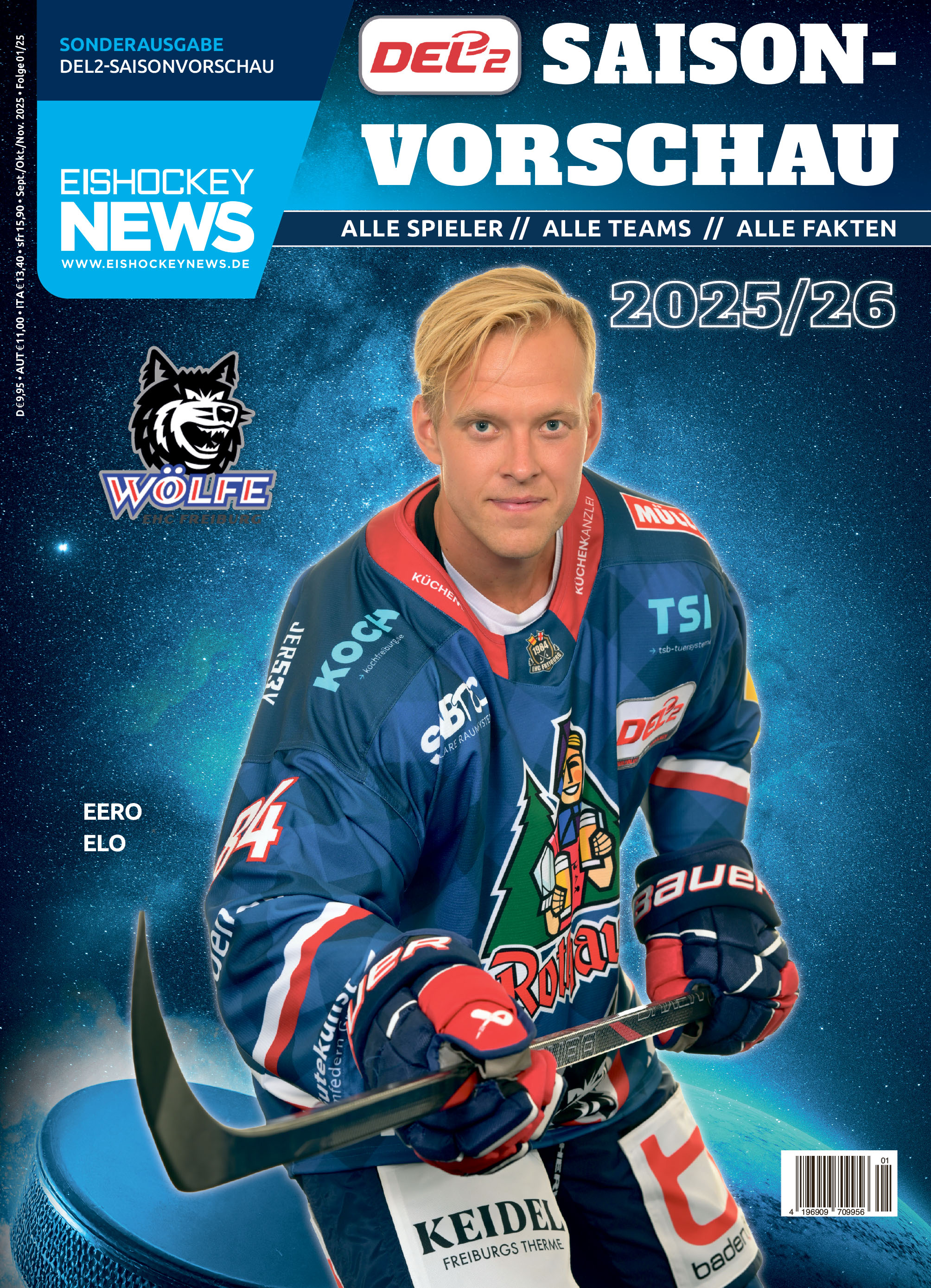 DEL2 Sonderheft 2025/26 mit Freiburg-Cover 