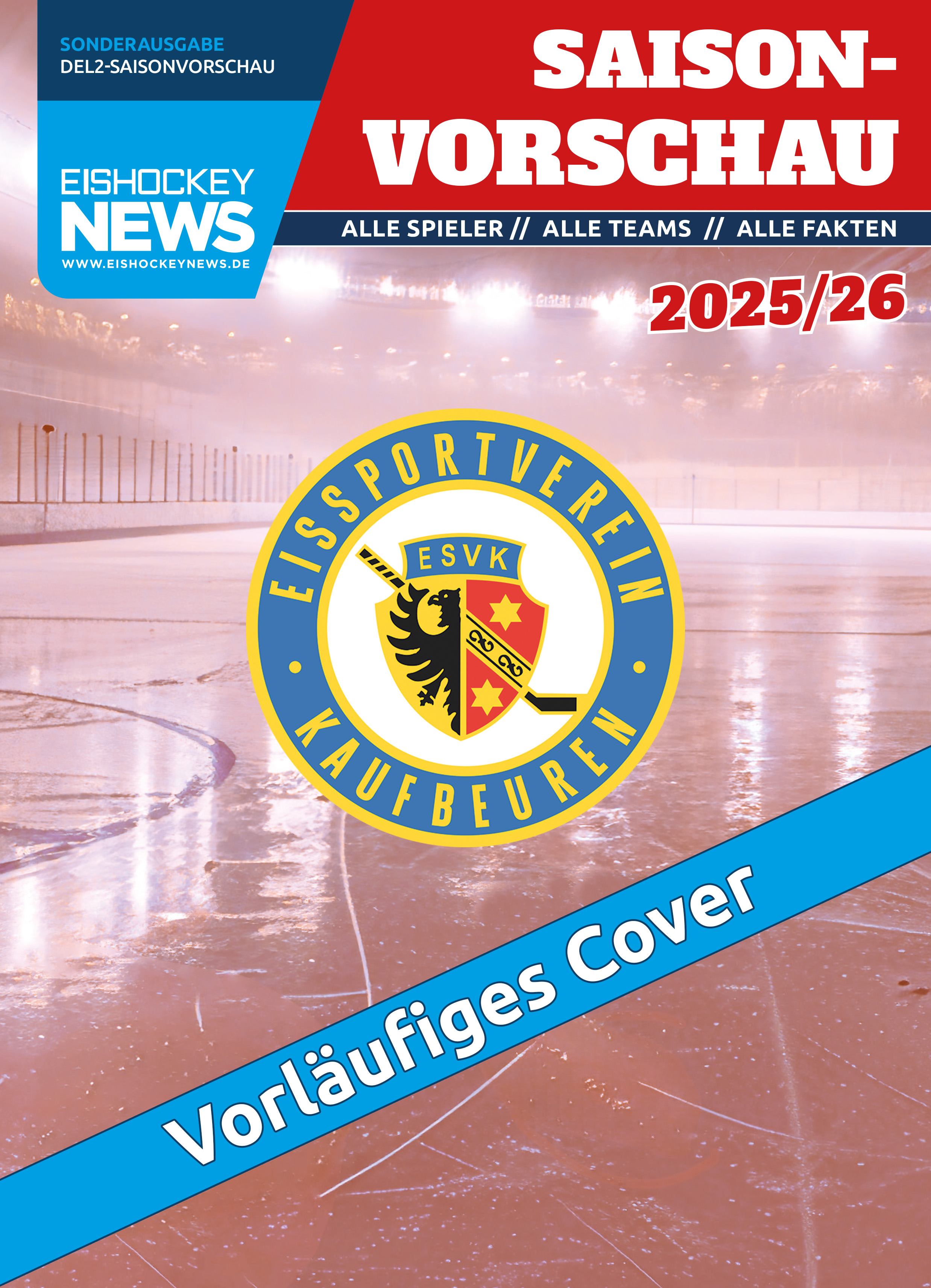 DEL2 Sonderheft 2025/26 mit Kaufbeuren-Cover 