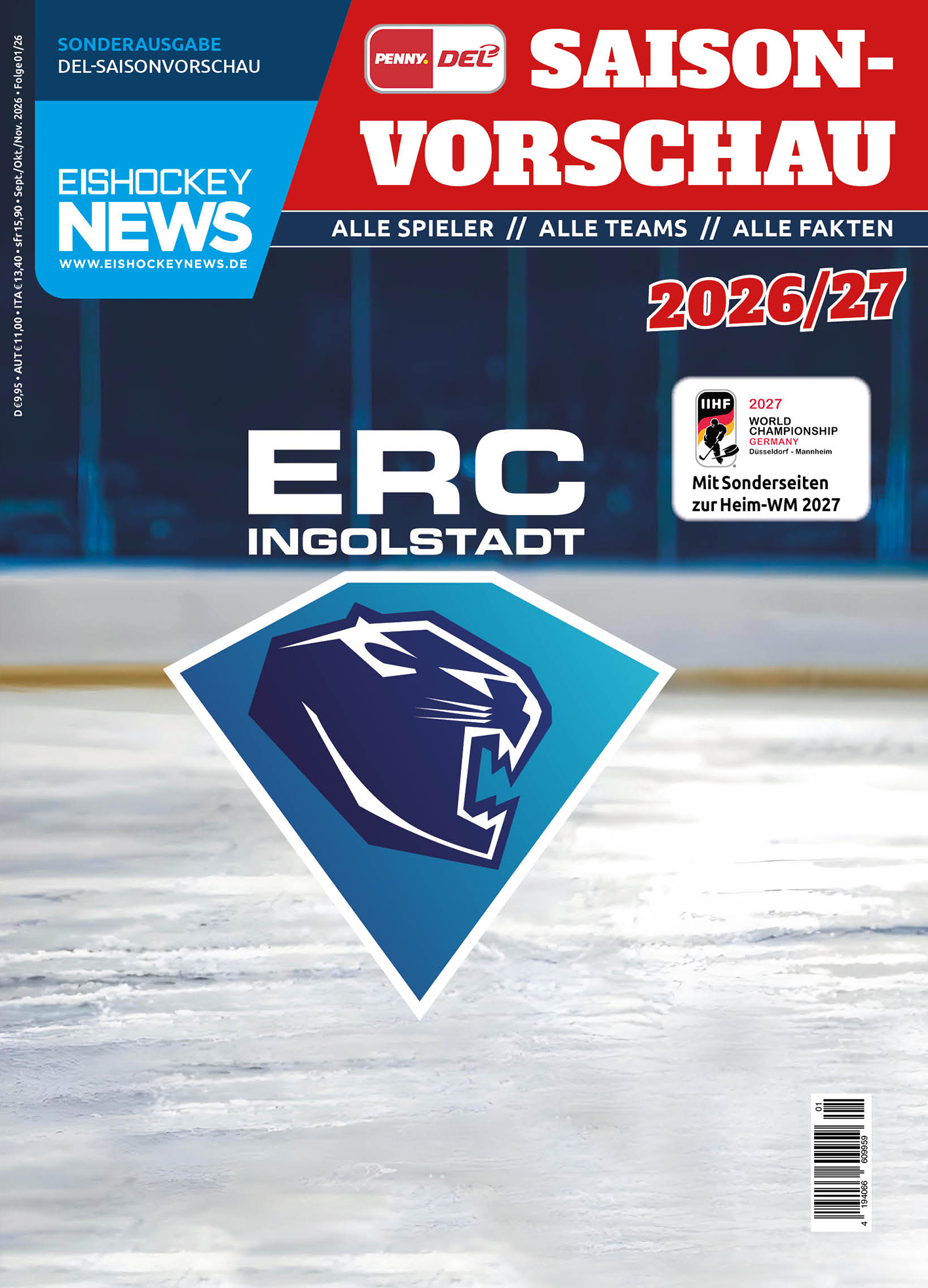 DEL Sonderheft 2026/27 mit Ingolstadt-Cover 