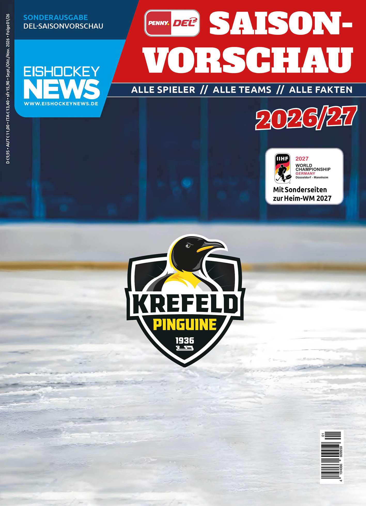 DEL Sonderheft 2026/27 mit Krefeld-Cover 