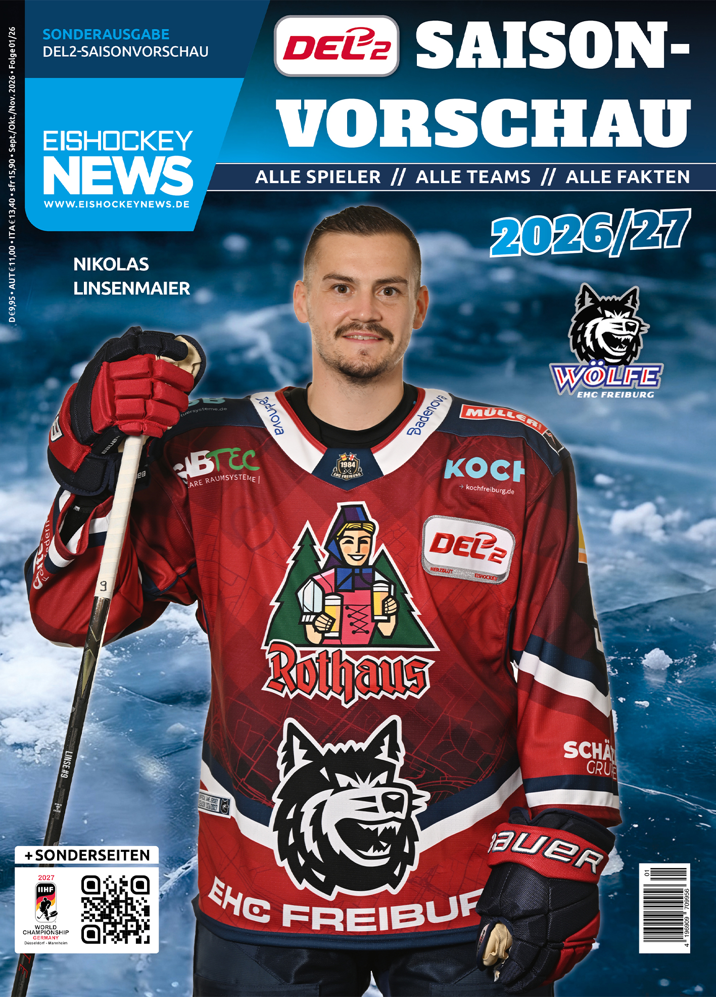 DEL2 Sonderheft 2026/27 mit Freiburg-Cover 