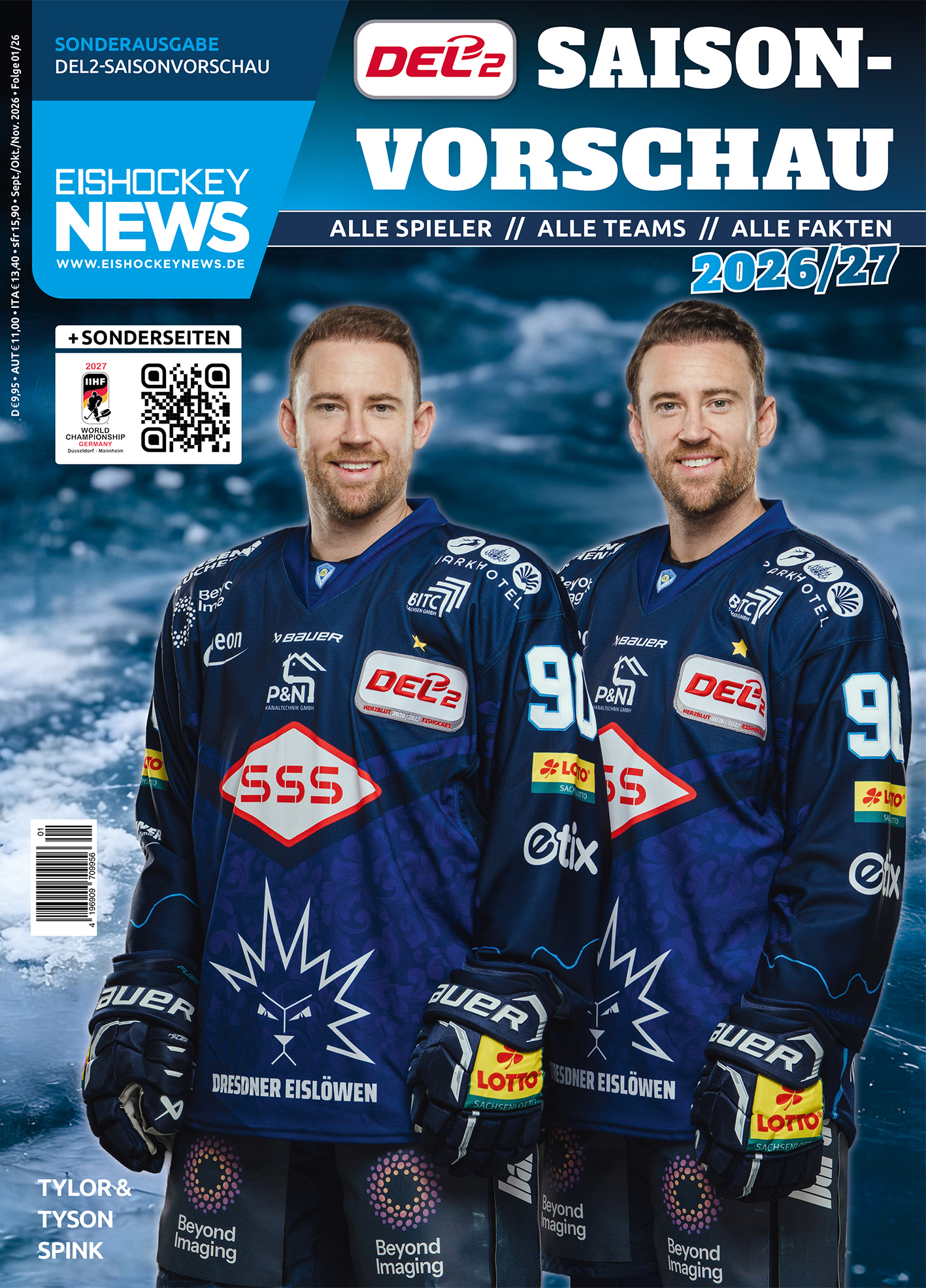 DEL2 Sonderheft 2026/27 mit Dresden-Cover 