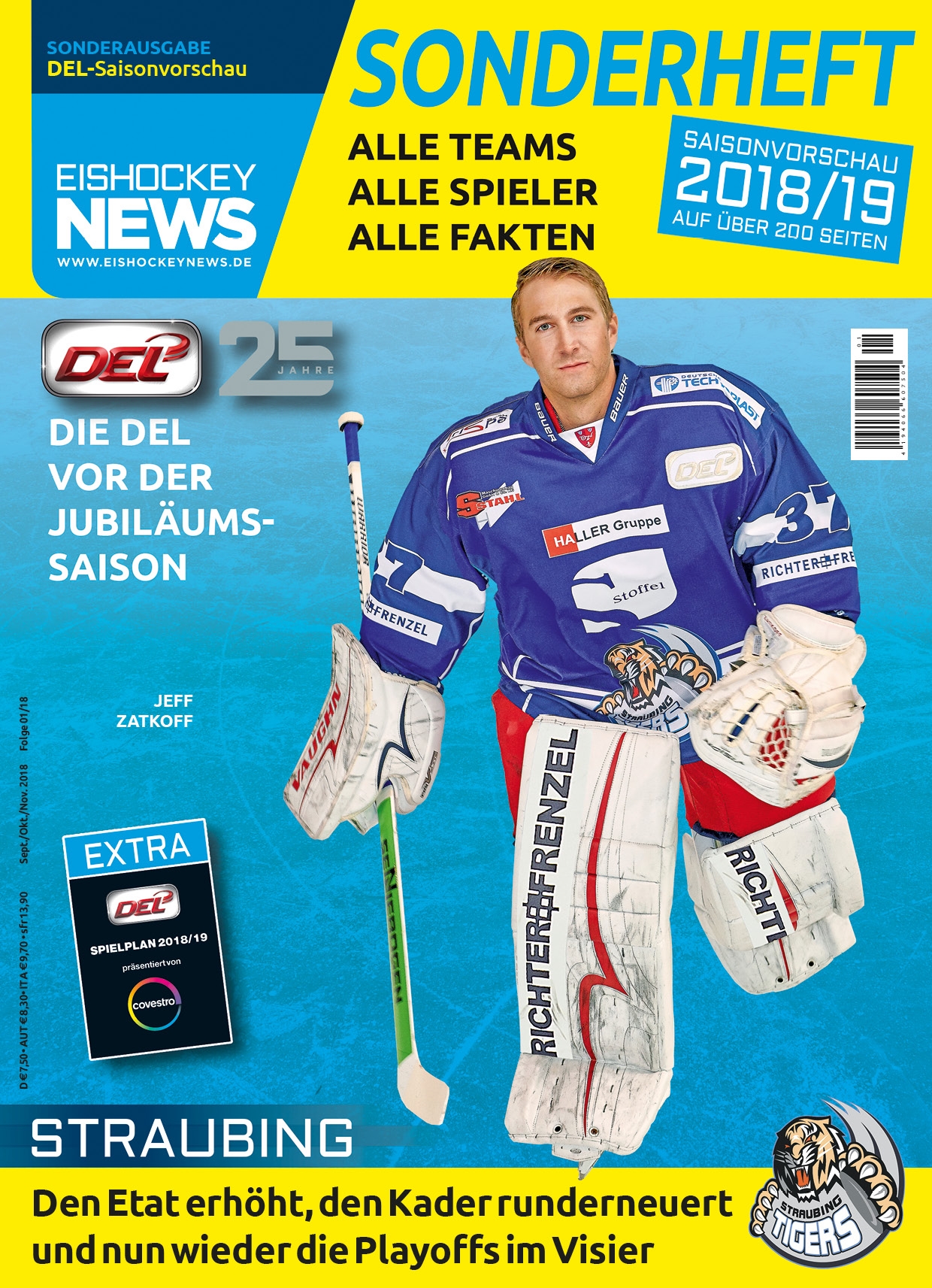 DEL Sonderheft 2018/19 mit Straubing-Cover inkl. Mini-Spielplan