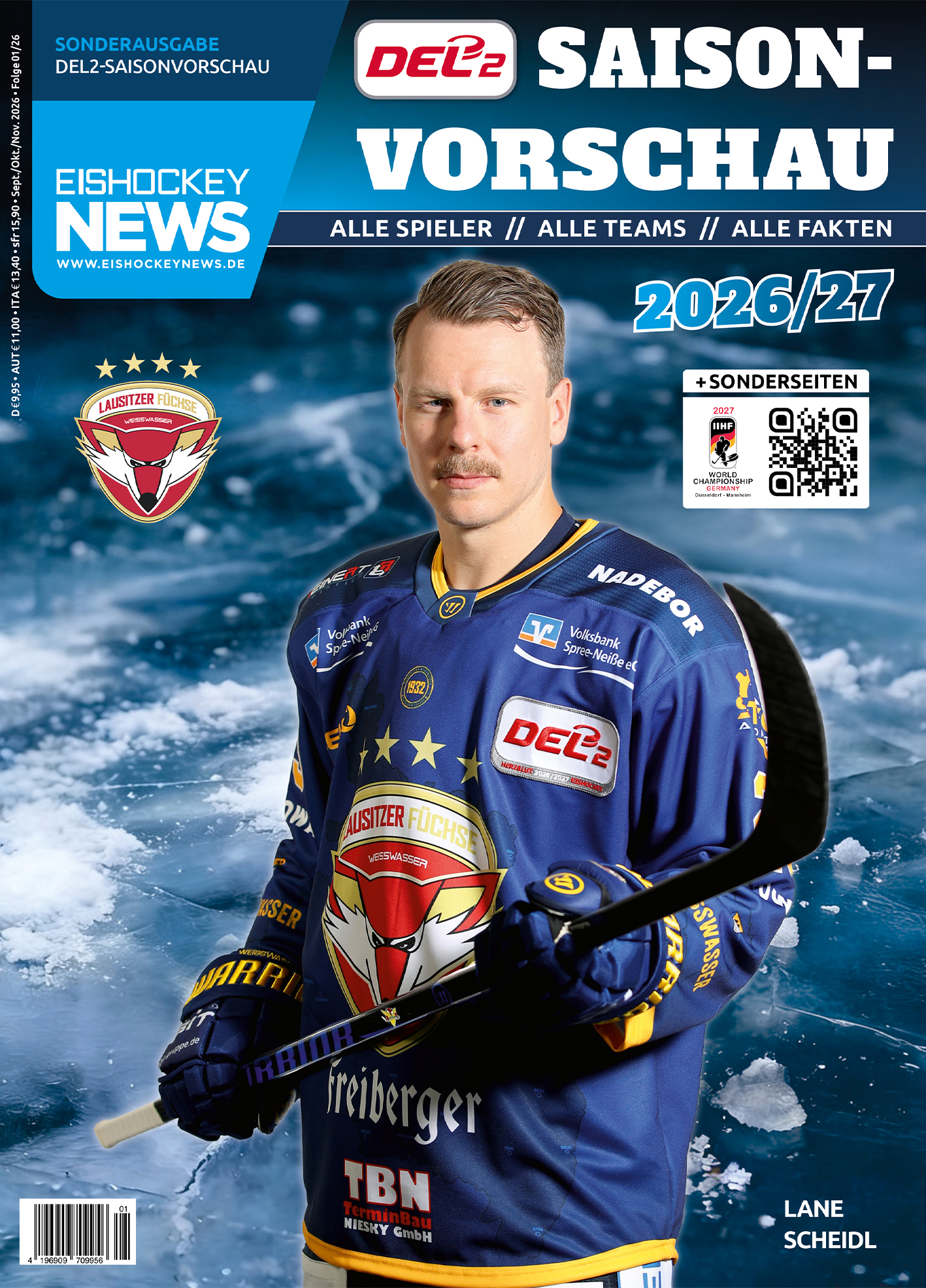DEL2 Sonderheft 2026/27 mit Weisswasser-Cover 