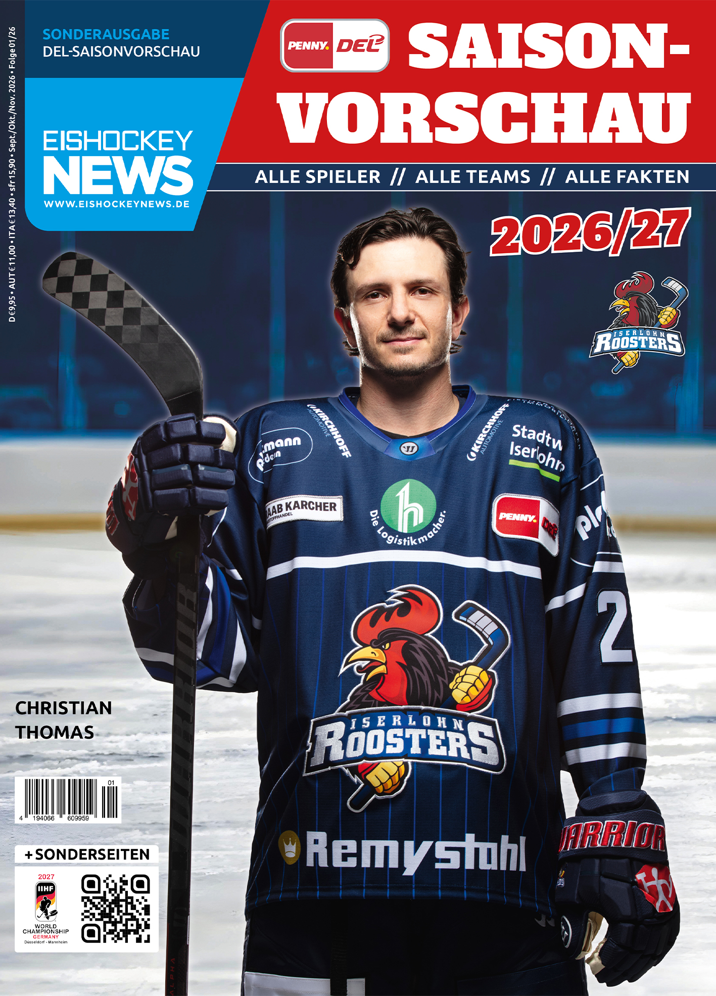 DEL Sonderheft 2026/27 mit Iserlohn-Cover