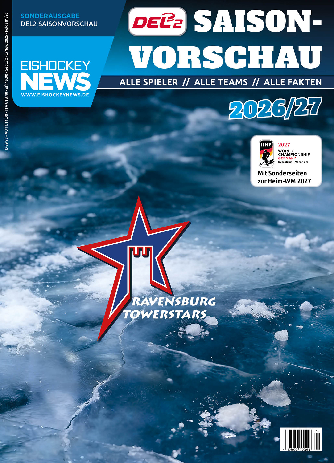 DEL2 Sonderheft 2026/27 mit Ravensburg-Cover 