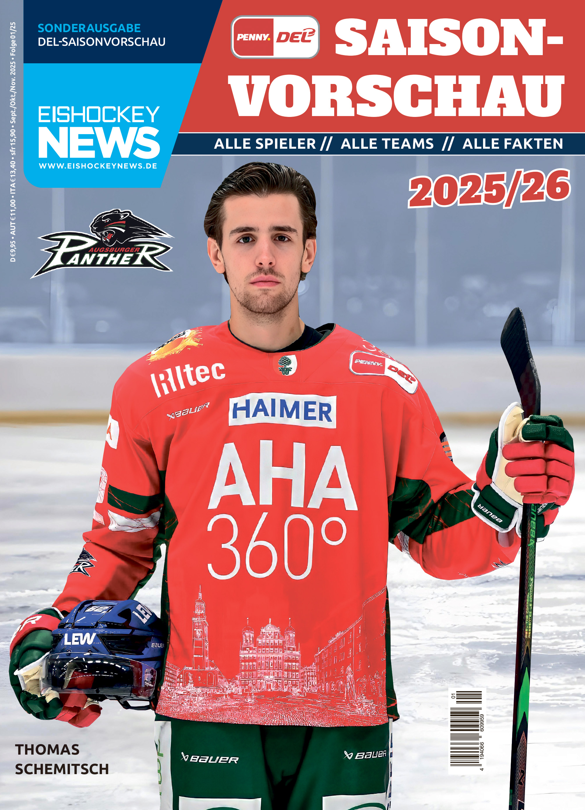 DEL Sonderheft 2025/26 mit Augsburg-Cover