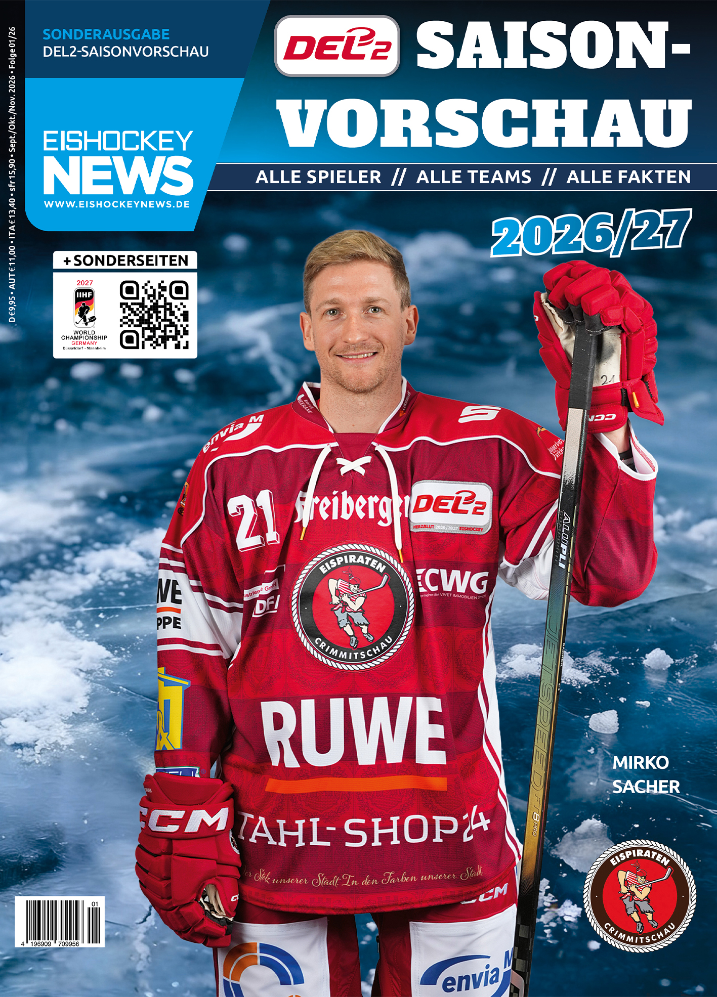 DEL2 Sonderheft 2026/27 mit Crimmitschau-Cover 
