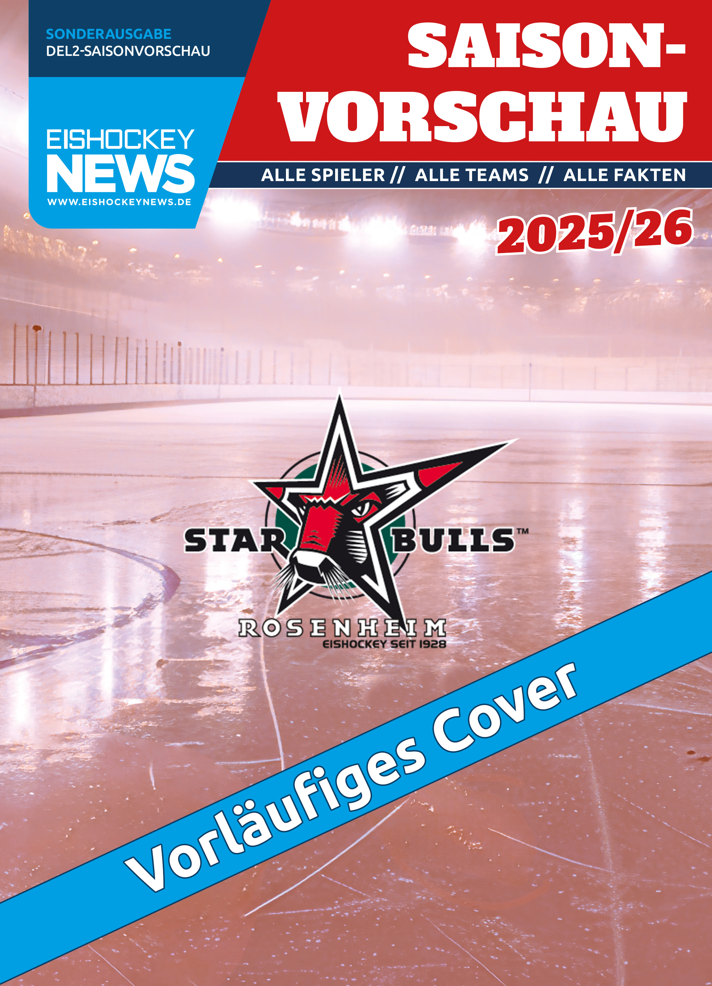 DEL2 Sonderheft 2025/26 mit Rosenheim-Cover