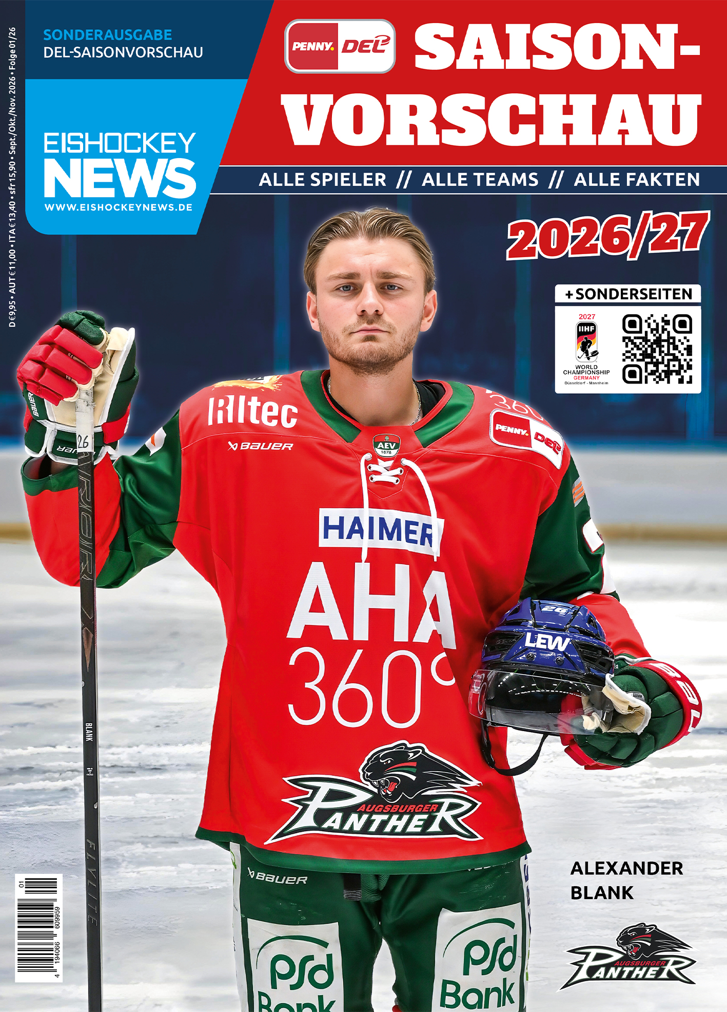 DEL Sonderheft 2026/27 mit Augsburg-Cover