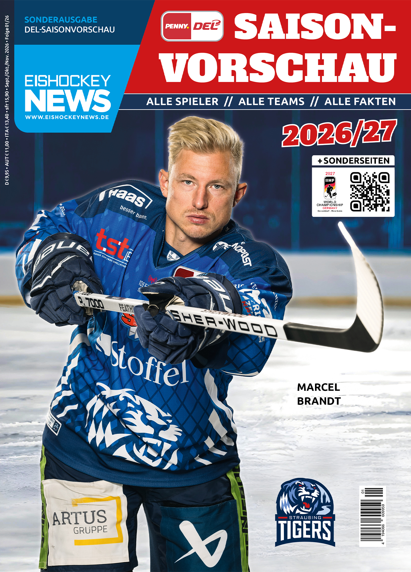 DEL Sonderheft 2026/27 mit Straubing-Cover