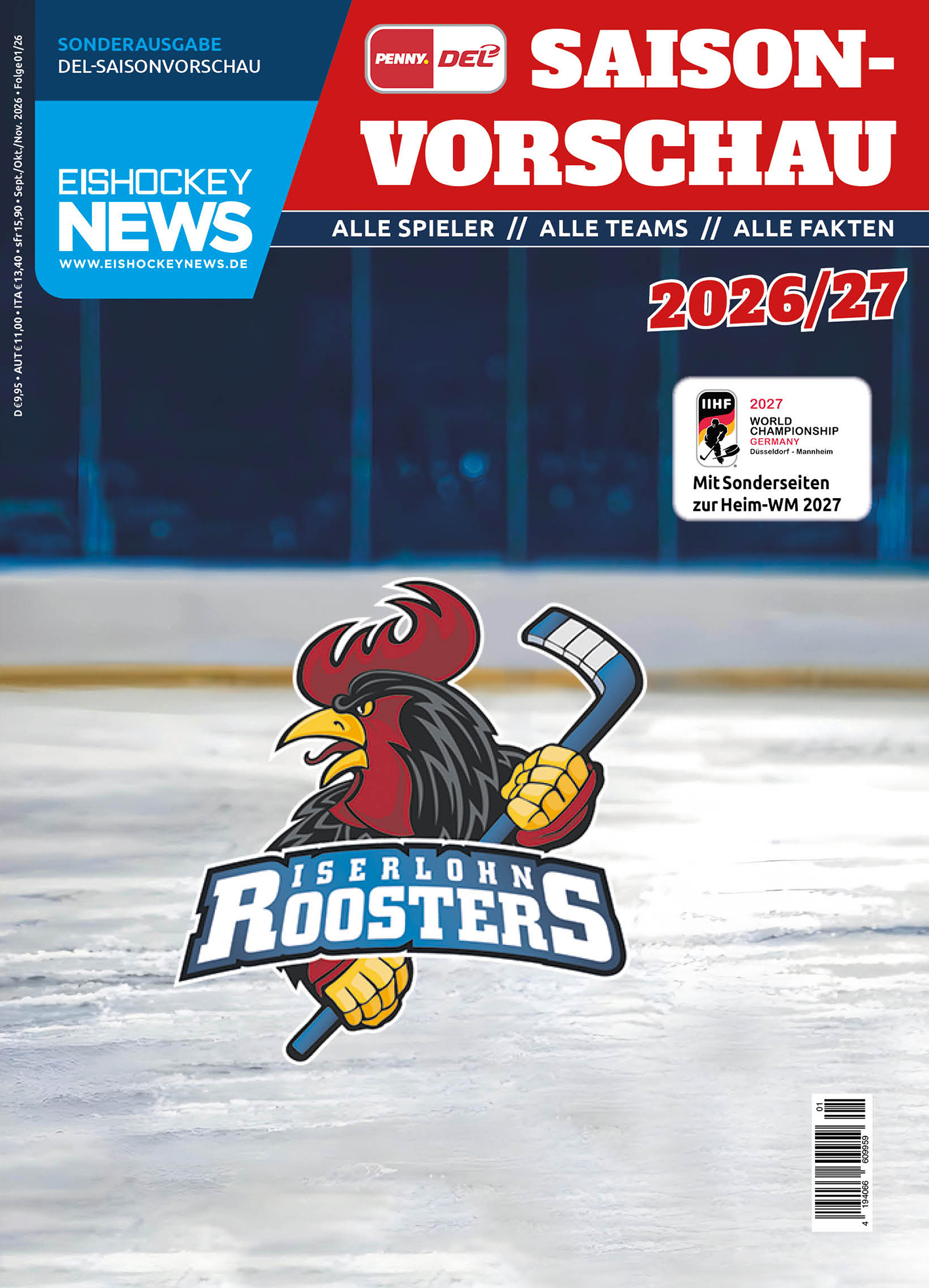 DEL Sonderheft 2026/27 mit Iserlohn-Cover