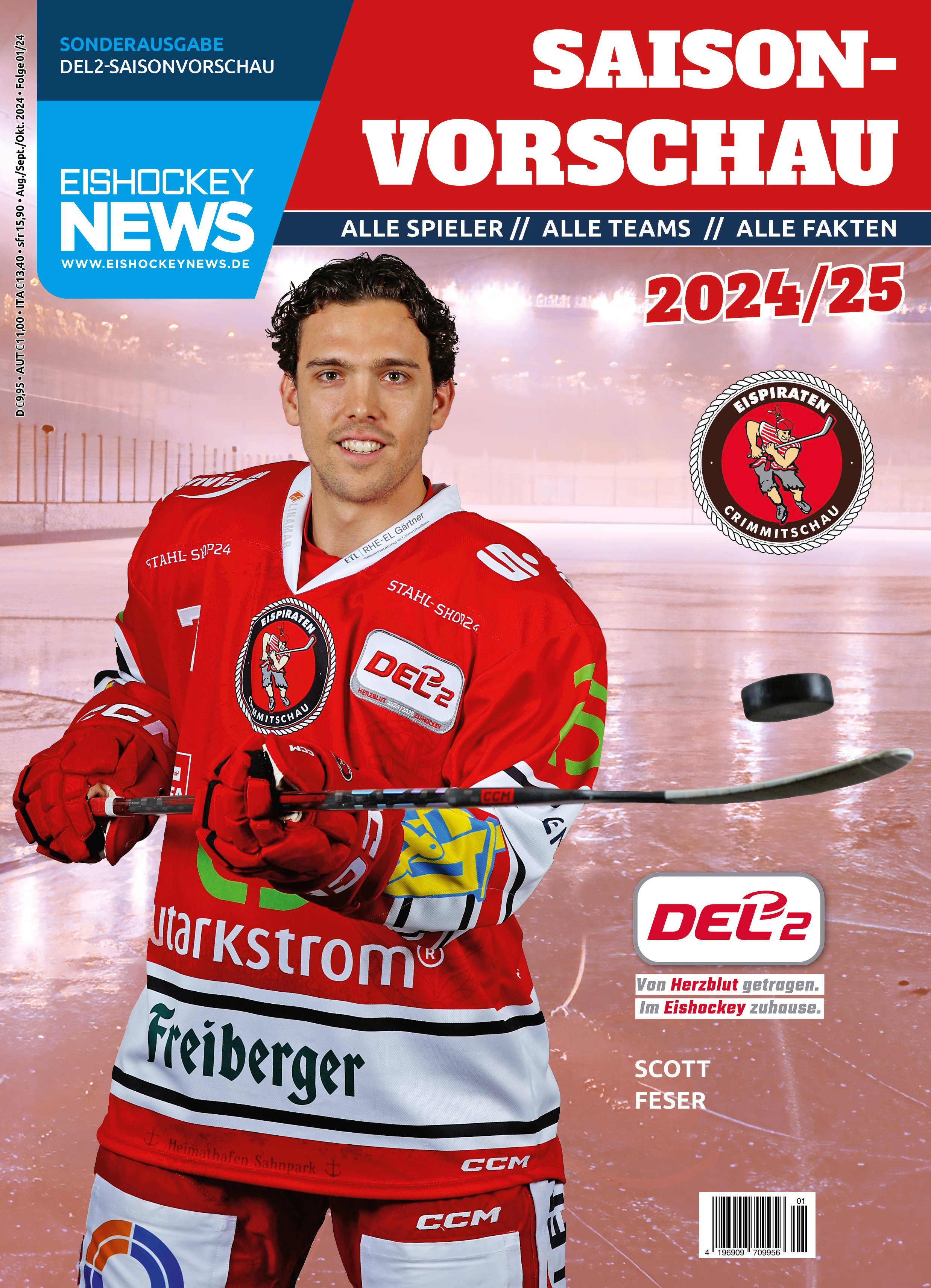 DEL2 Sonderheft 2024/25 mit Crimmitschau-Cover 