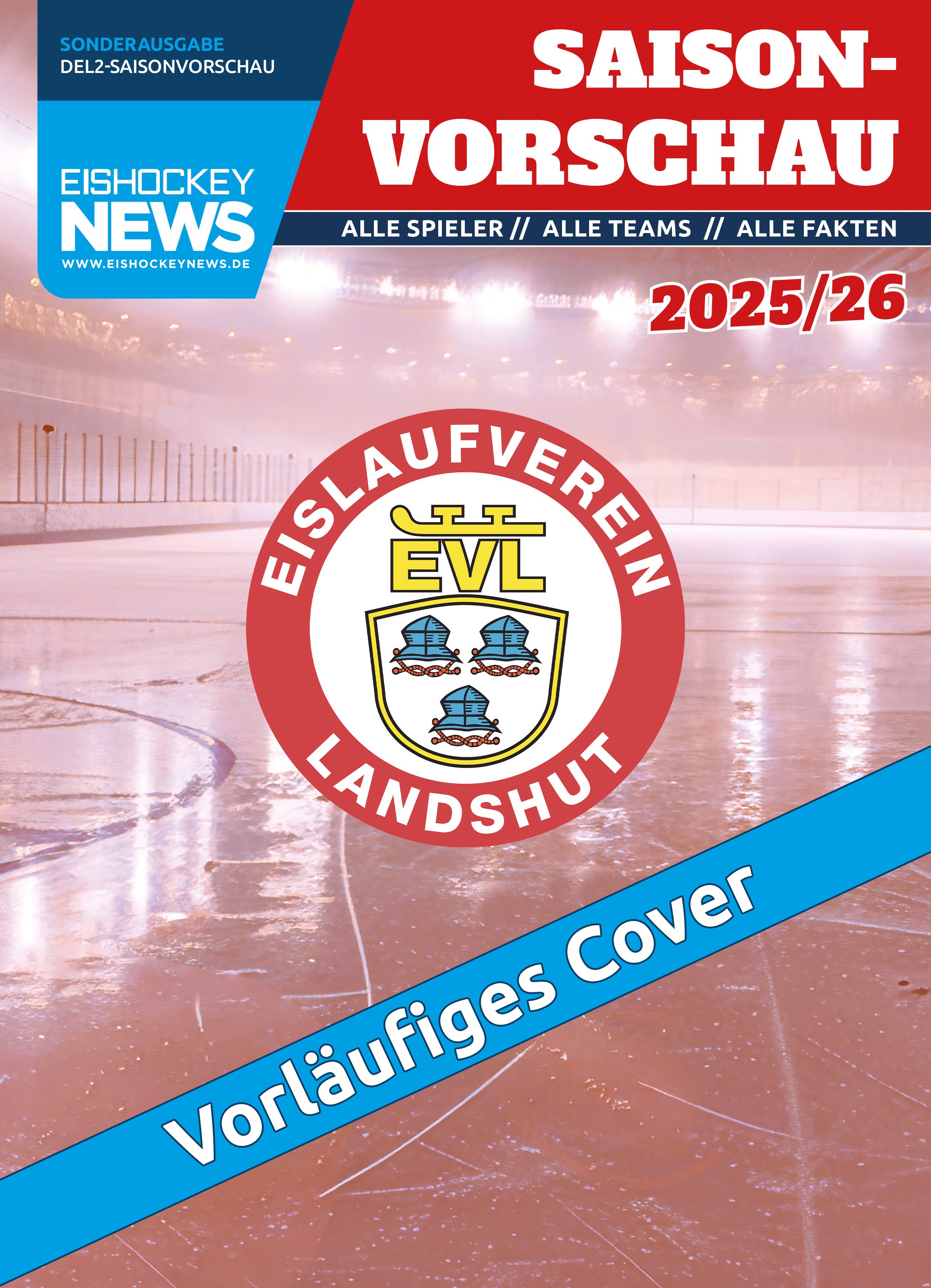 DEL2 Sonderheft 2025/26 mit Landshut-Cover 