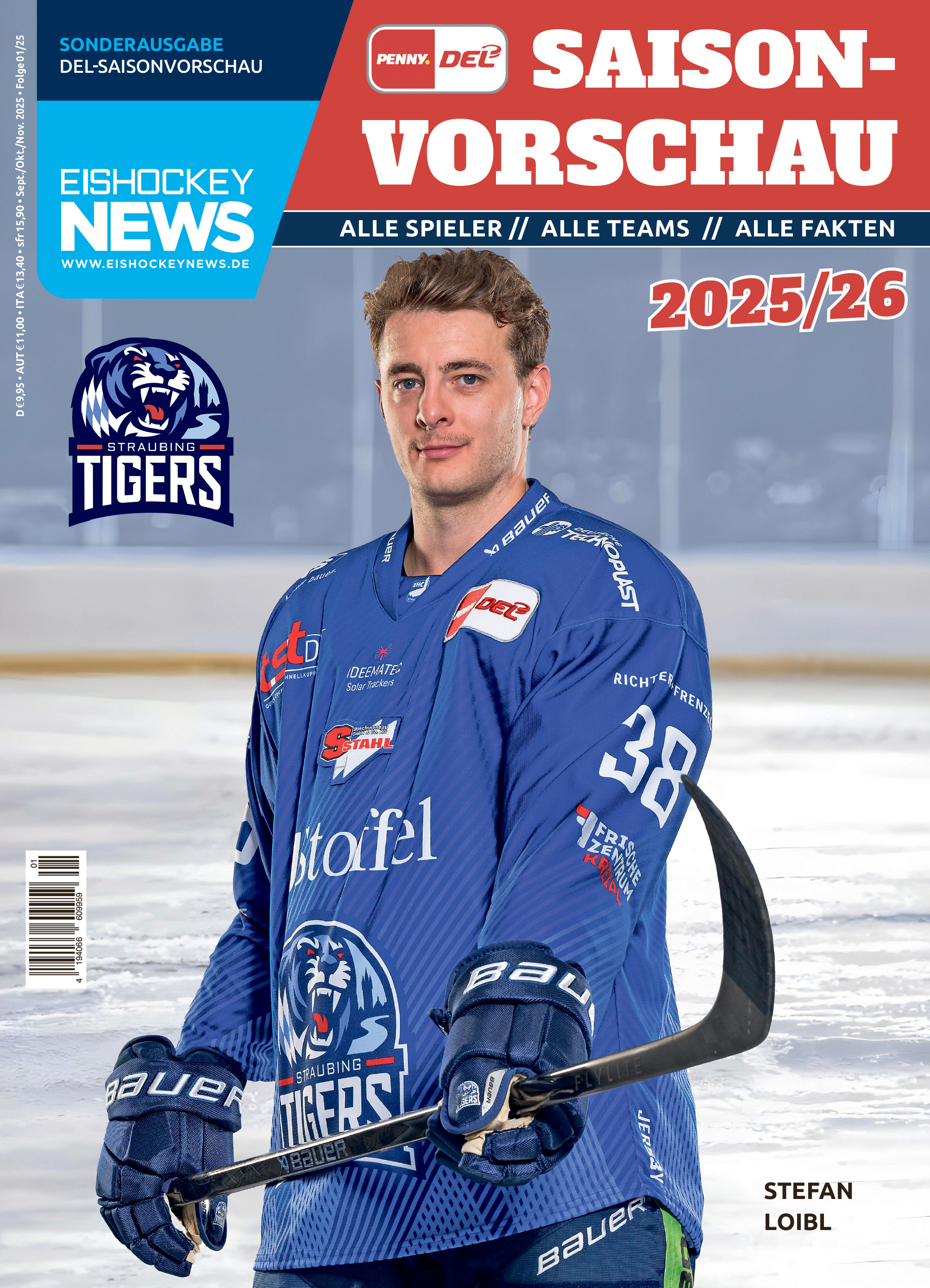 DEL Sonderheft 2025/26 mit Straubing-Cover 