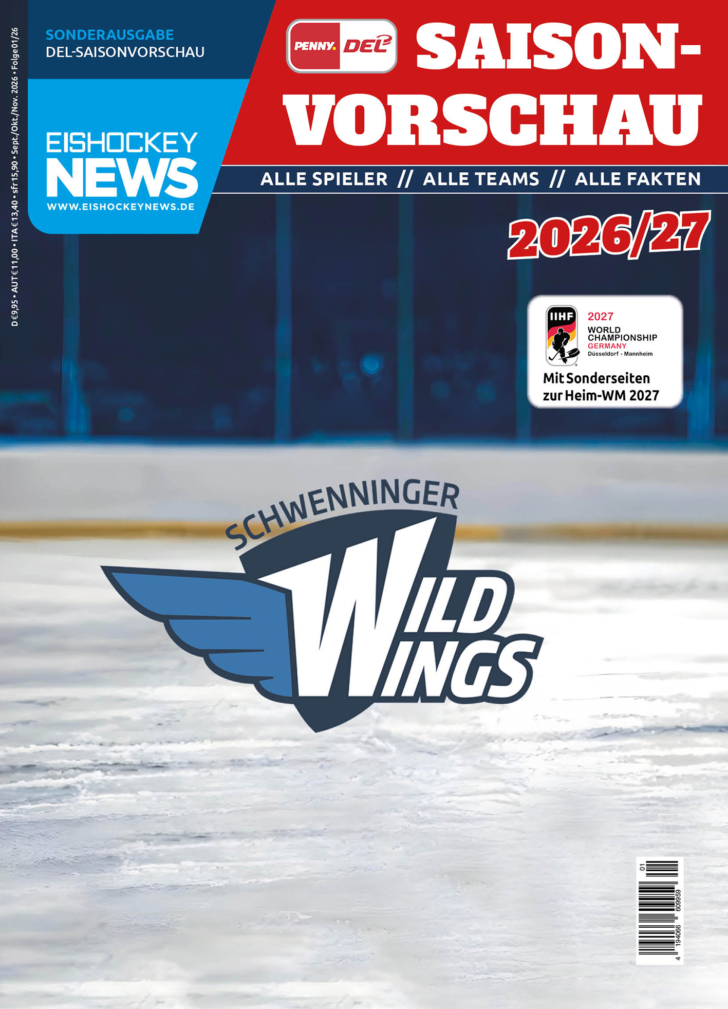 DEL Sonderheft 2026/27 mit Schwenningen-Cover 