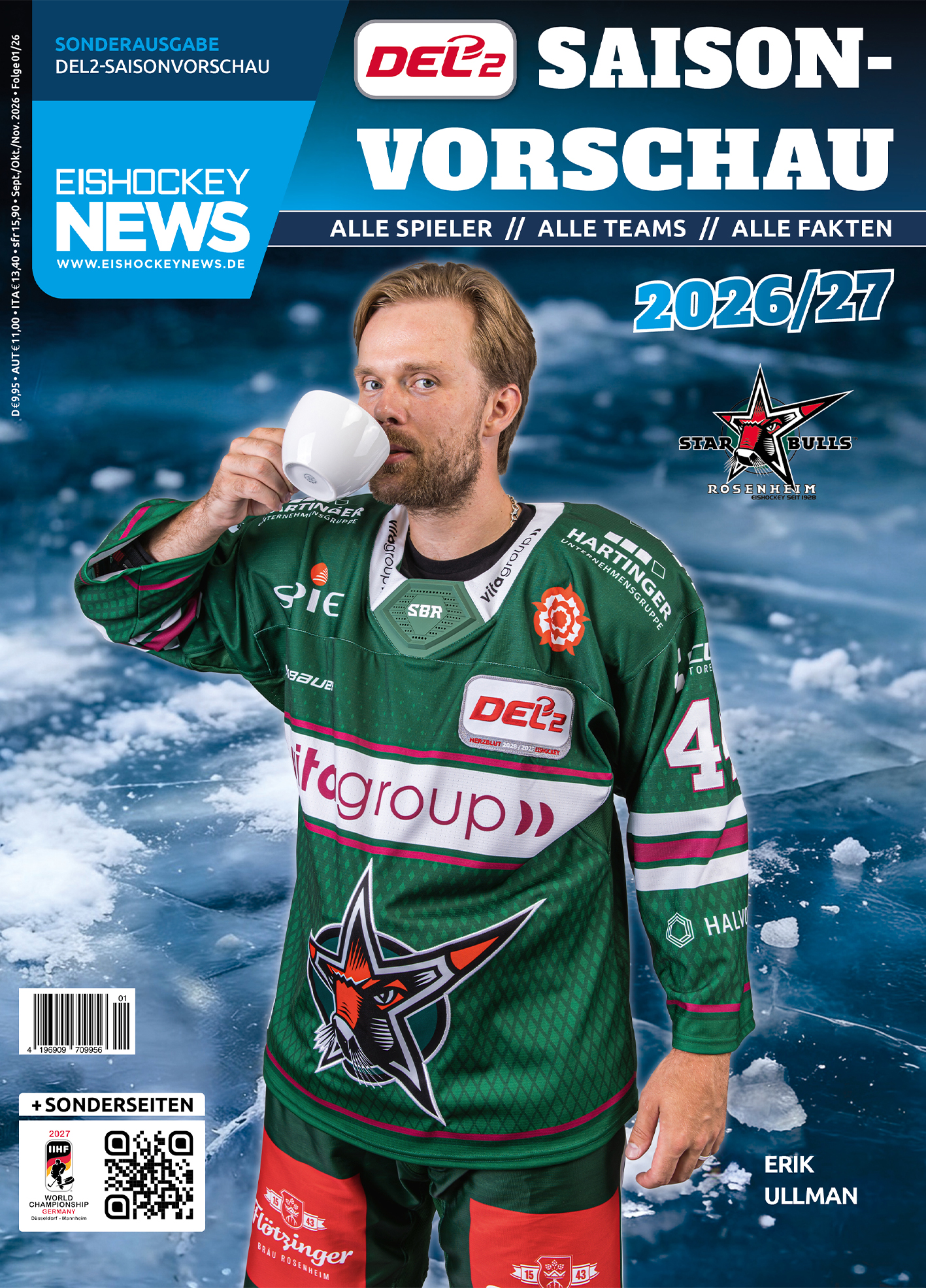 DEL2 Sonderheft 2026/27 mit Rosenheim-Cover 