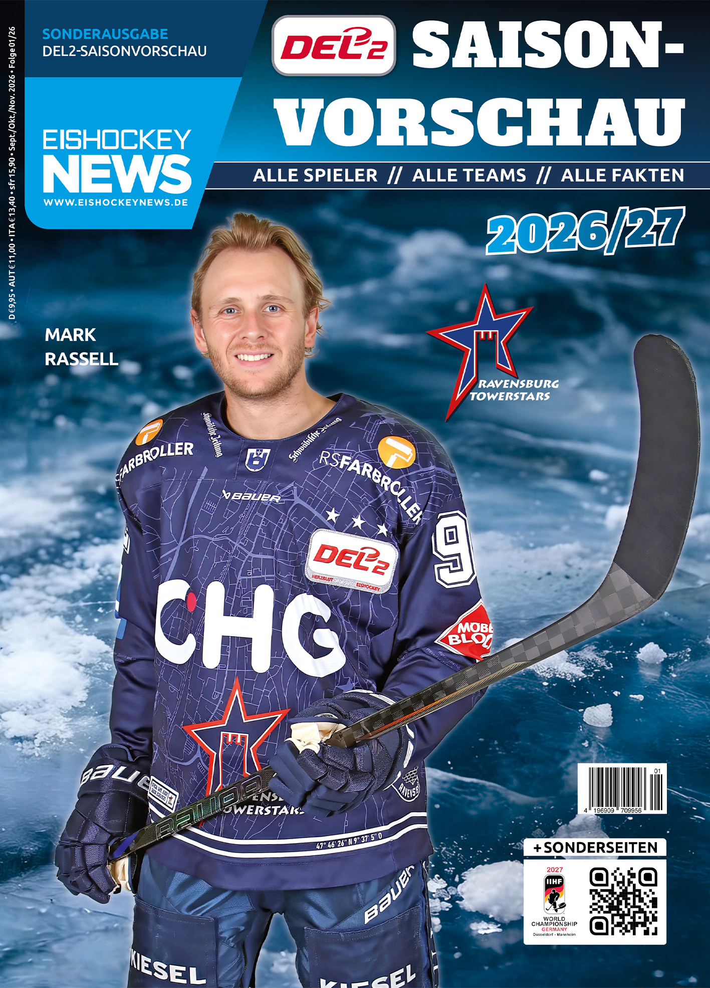 DEL2 Sonderheft 2026/27 mit Ravensburg-Cover 