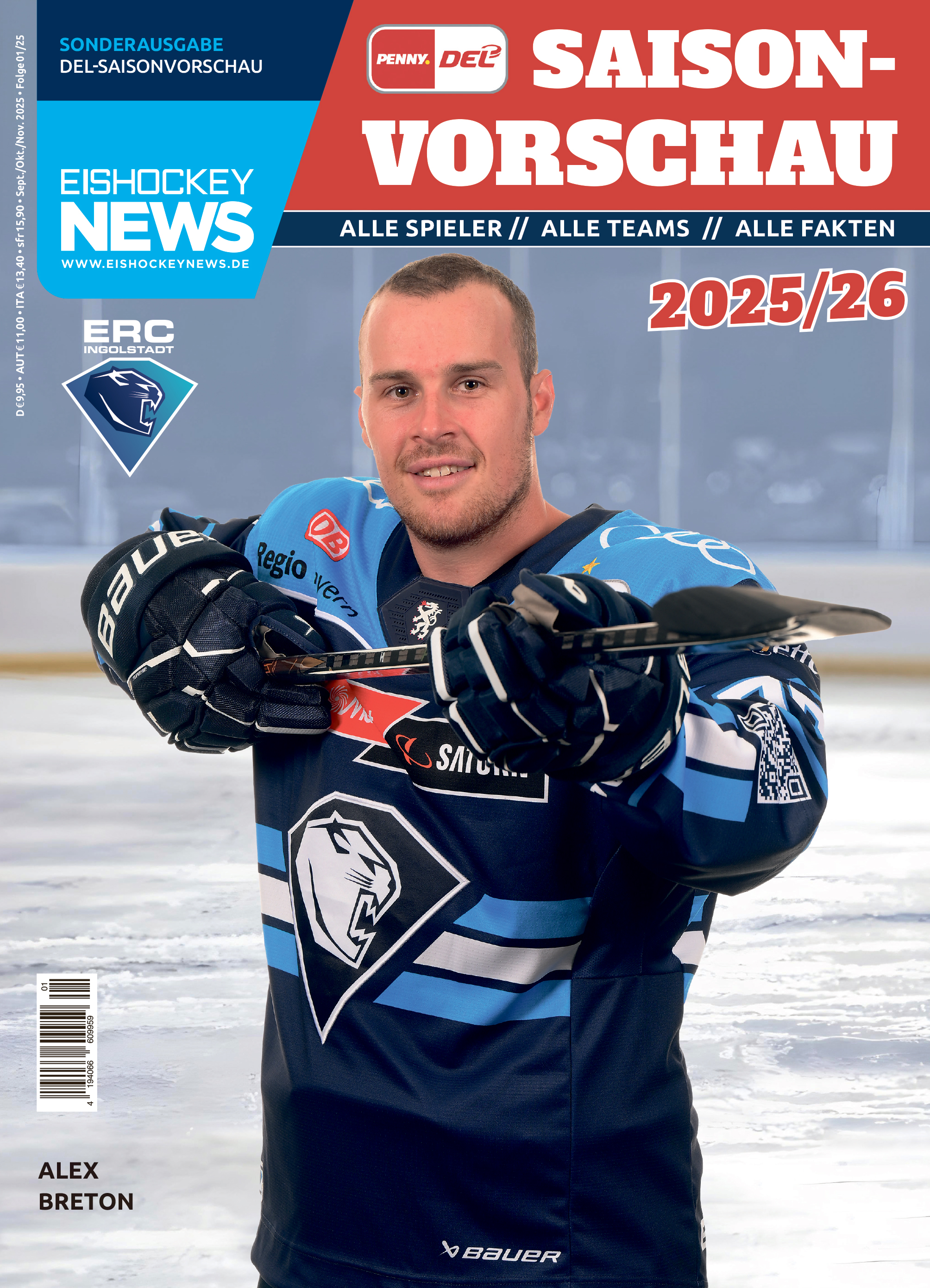 DEL Sonderheft 2025/26 mit Ingolstadt-Cover