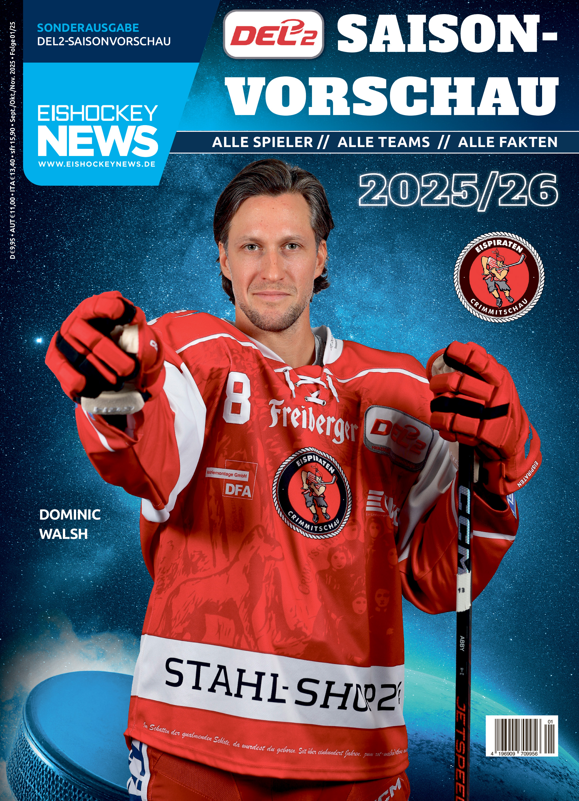 DEL2 Sonderheft 2025/26 mit Crimmitschau-Cover 