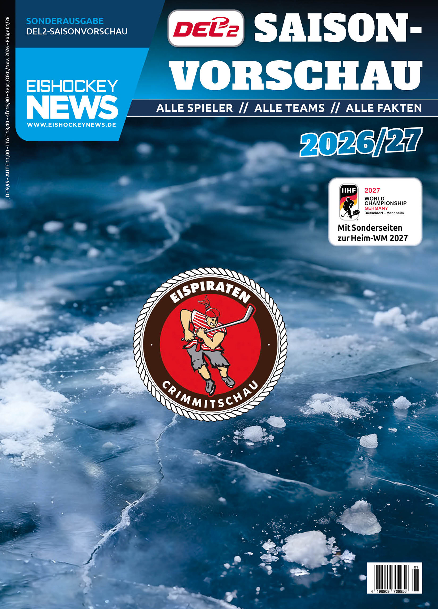 DEL2 Sonderheft 2026/27 mit Crimmitschau-Cover 