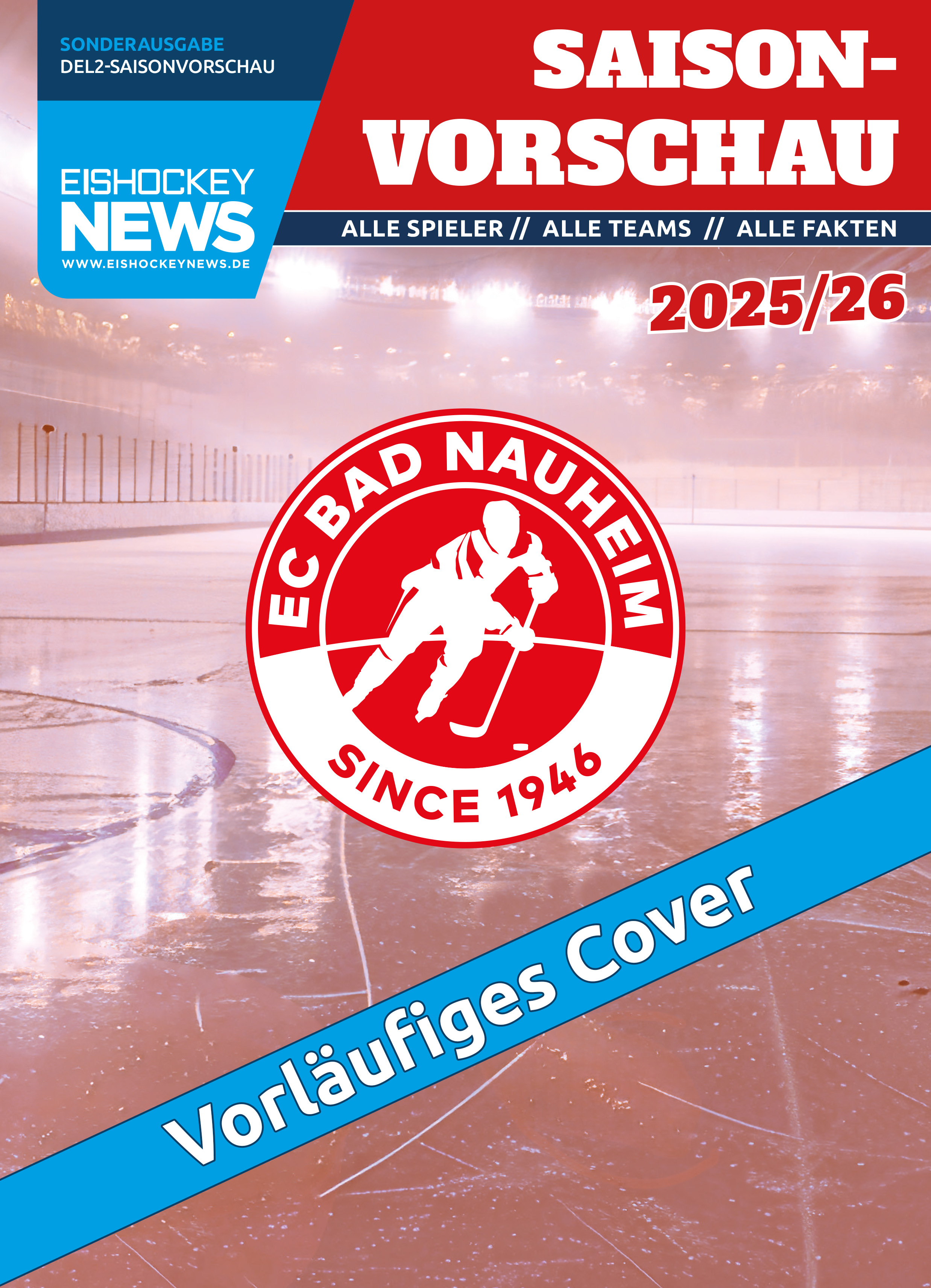 DEL2 Sonderheft 2025/26 mit Nauheim-Cover 