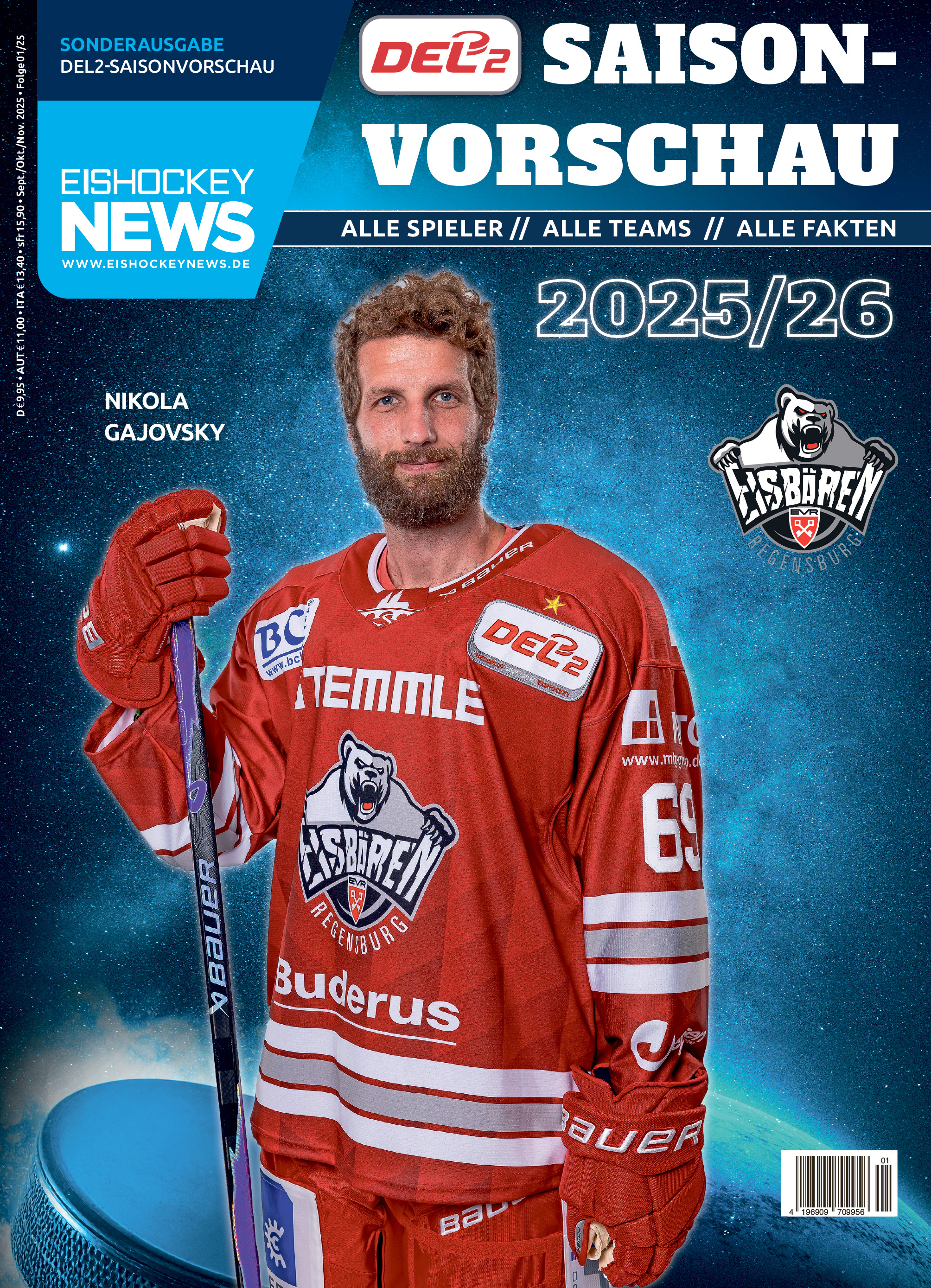 DEL2 Sonderheft 2025/26 mit Regensburg-Cover