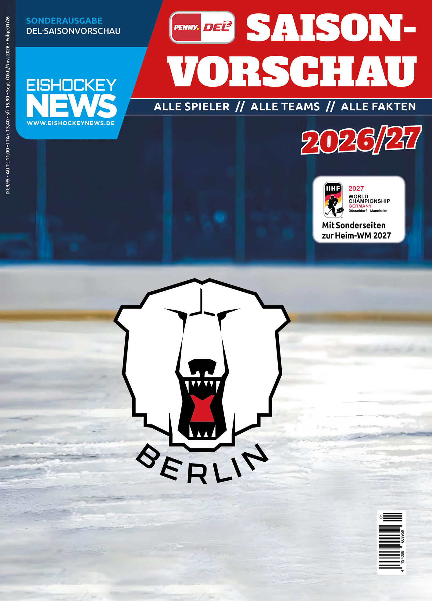 DEL Sonderheft 2026/27 mit Berlin-Cover 
