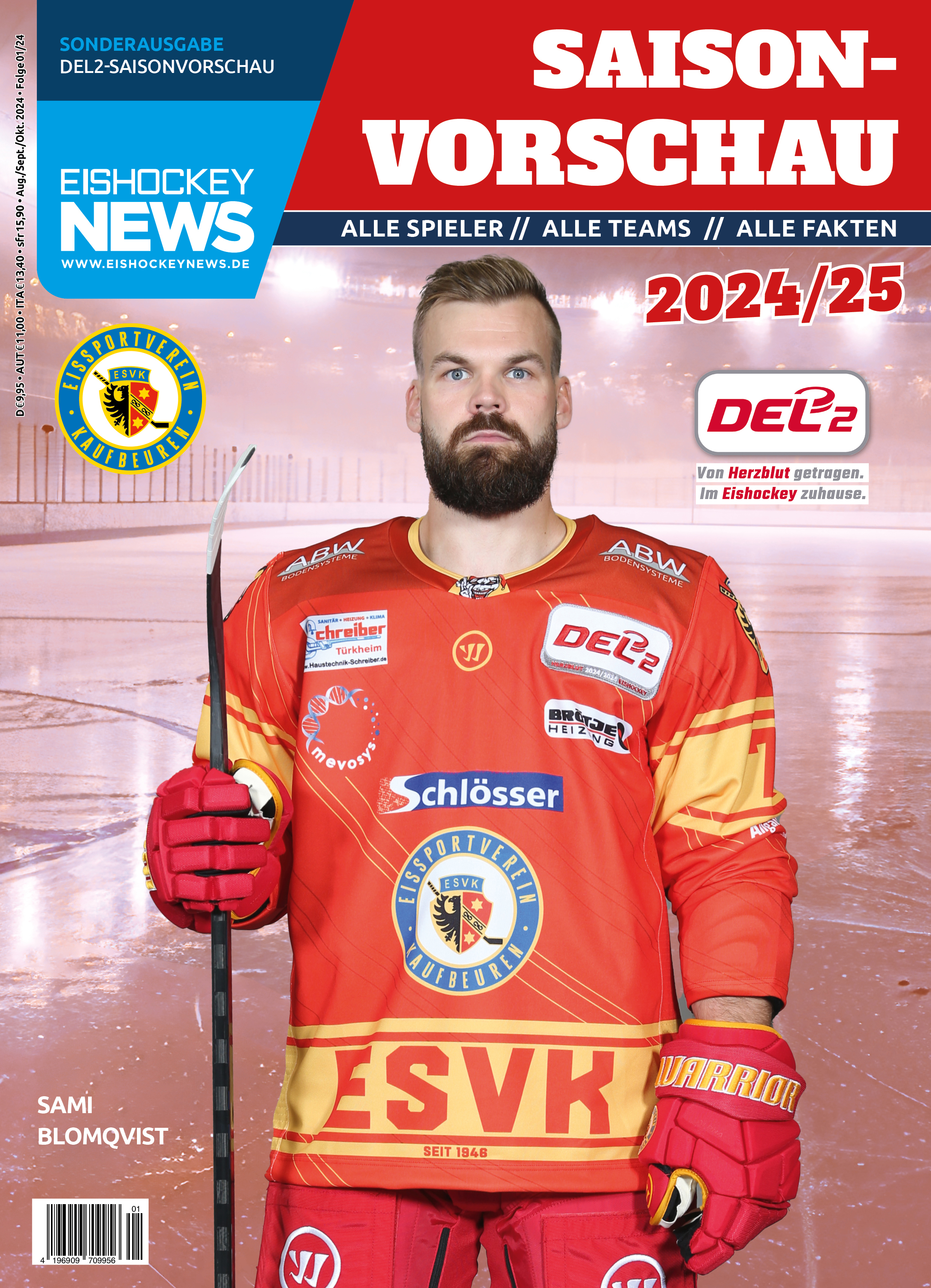 DEL2 Sonderheft 2024/25 mit Kaufbeuren-Cover 