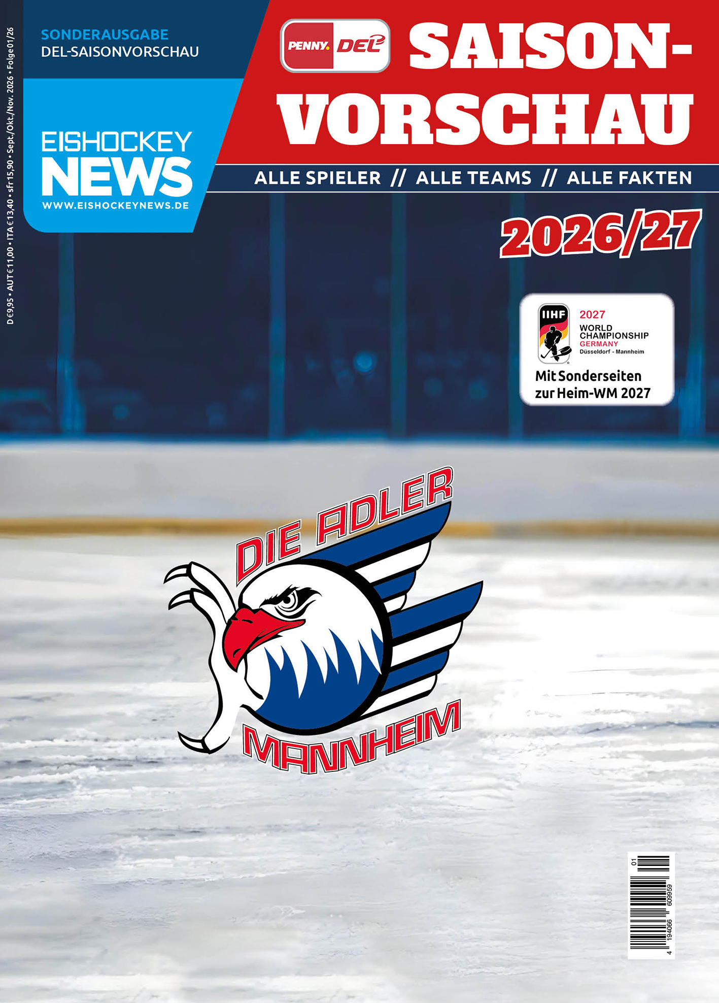 DEL Sonderheft 2026/27 mit Mannheim-Cover 