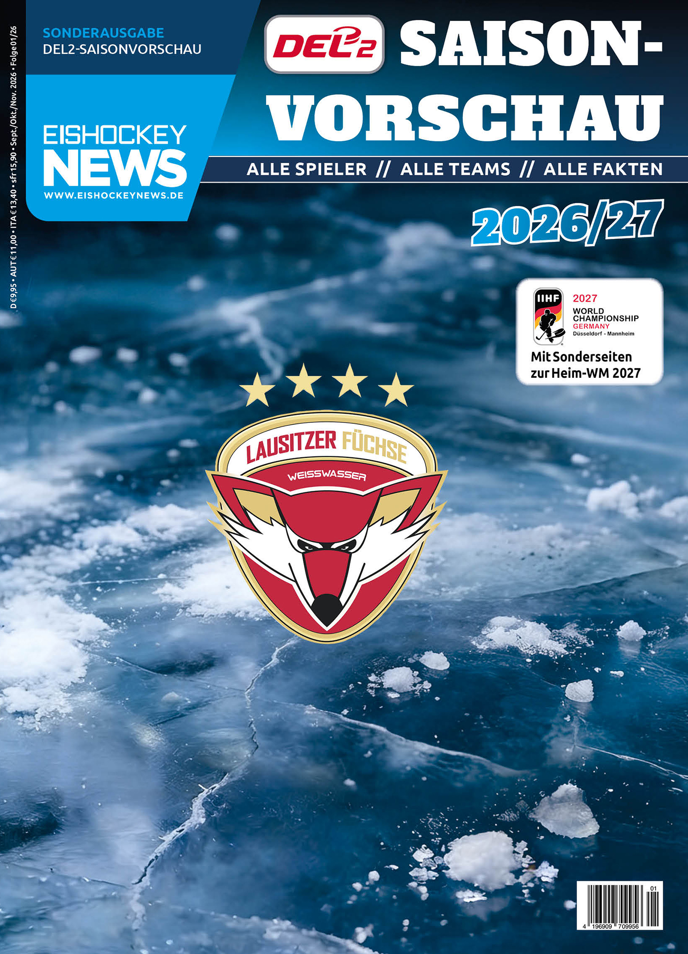 DEL2 Sonderheft 2026/27 mit Weisswasser-Cover 
