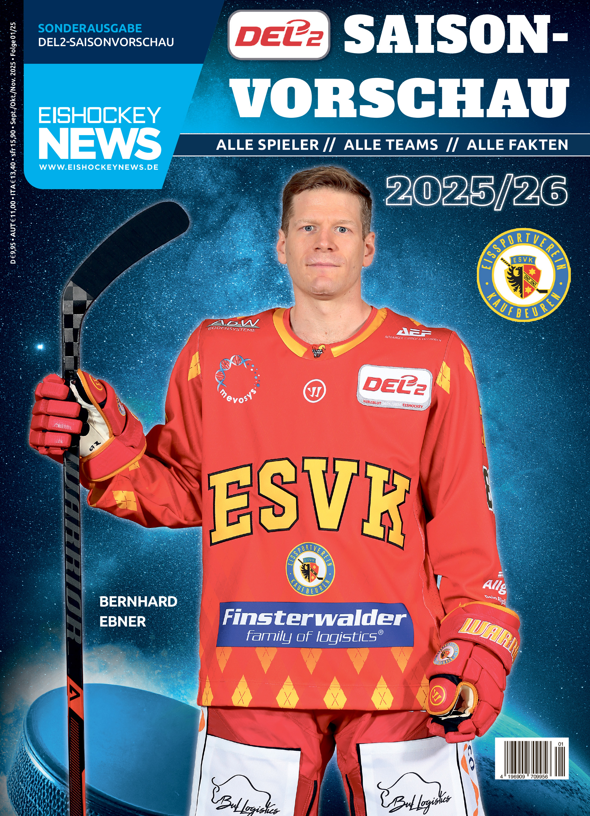 DEL2 Sonderheft 2025/26 mit Kaufbeuren-Cover 