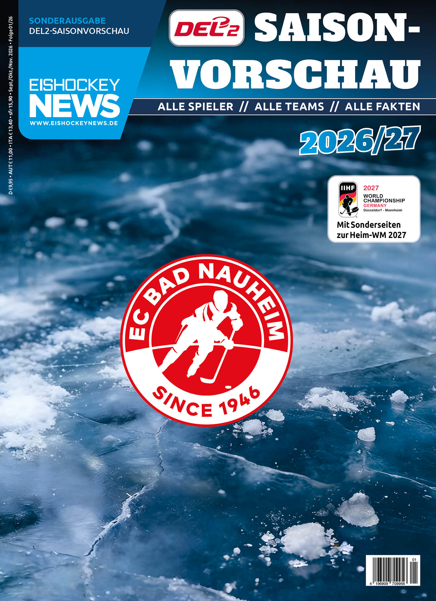 DEL2 Sonderheft 2026/27 mit Bad Nauheim-Cover 
