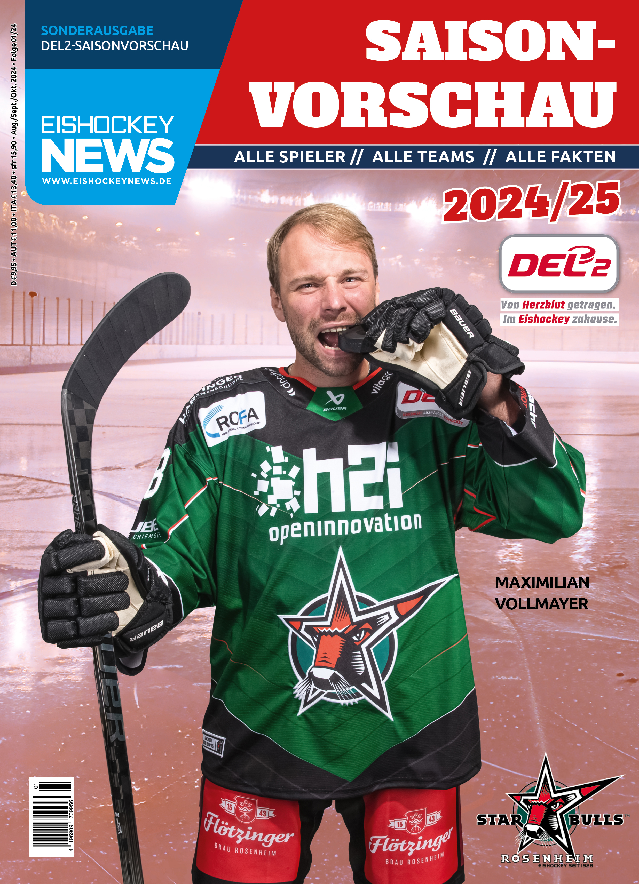 DEL2 Sonderheft 2024/25 mit Rosenheim-Cover 