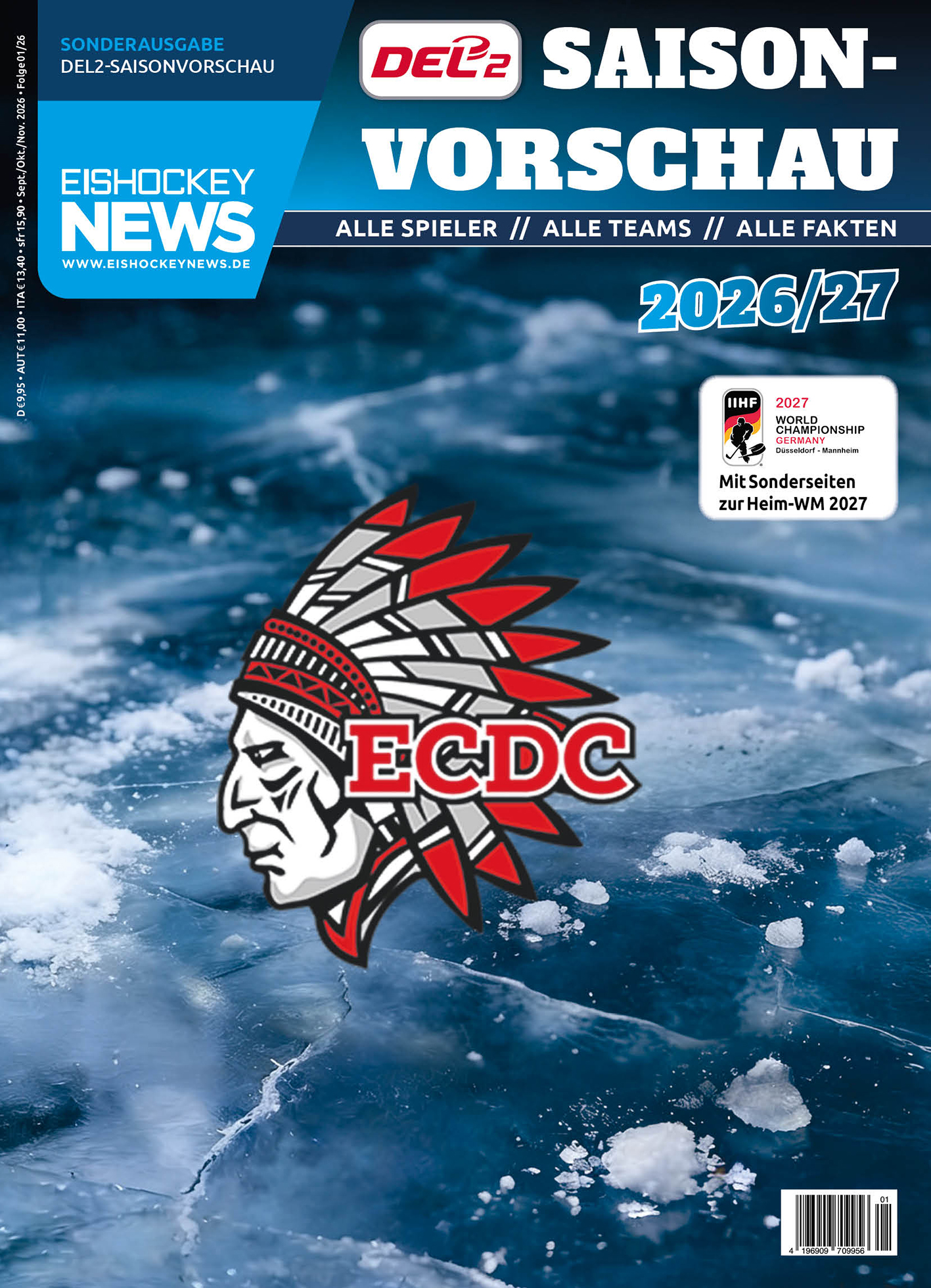 DEL2 Sonderheft 2026/27 mit Memmingen-Cover 