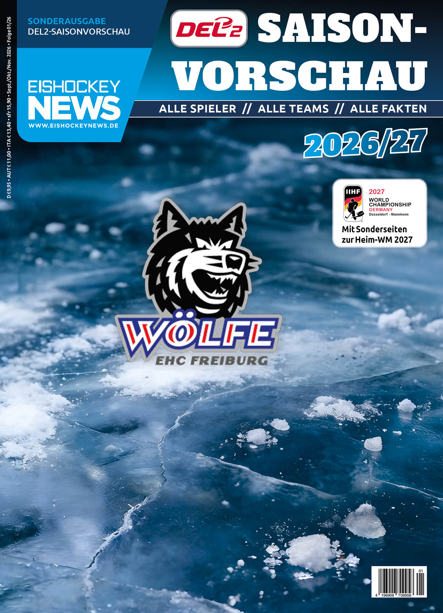 DEL2 Sonderheft 2026/27 mit Freiburg-Cover 