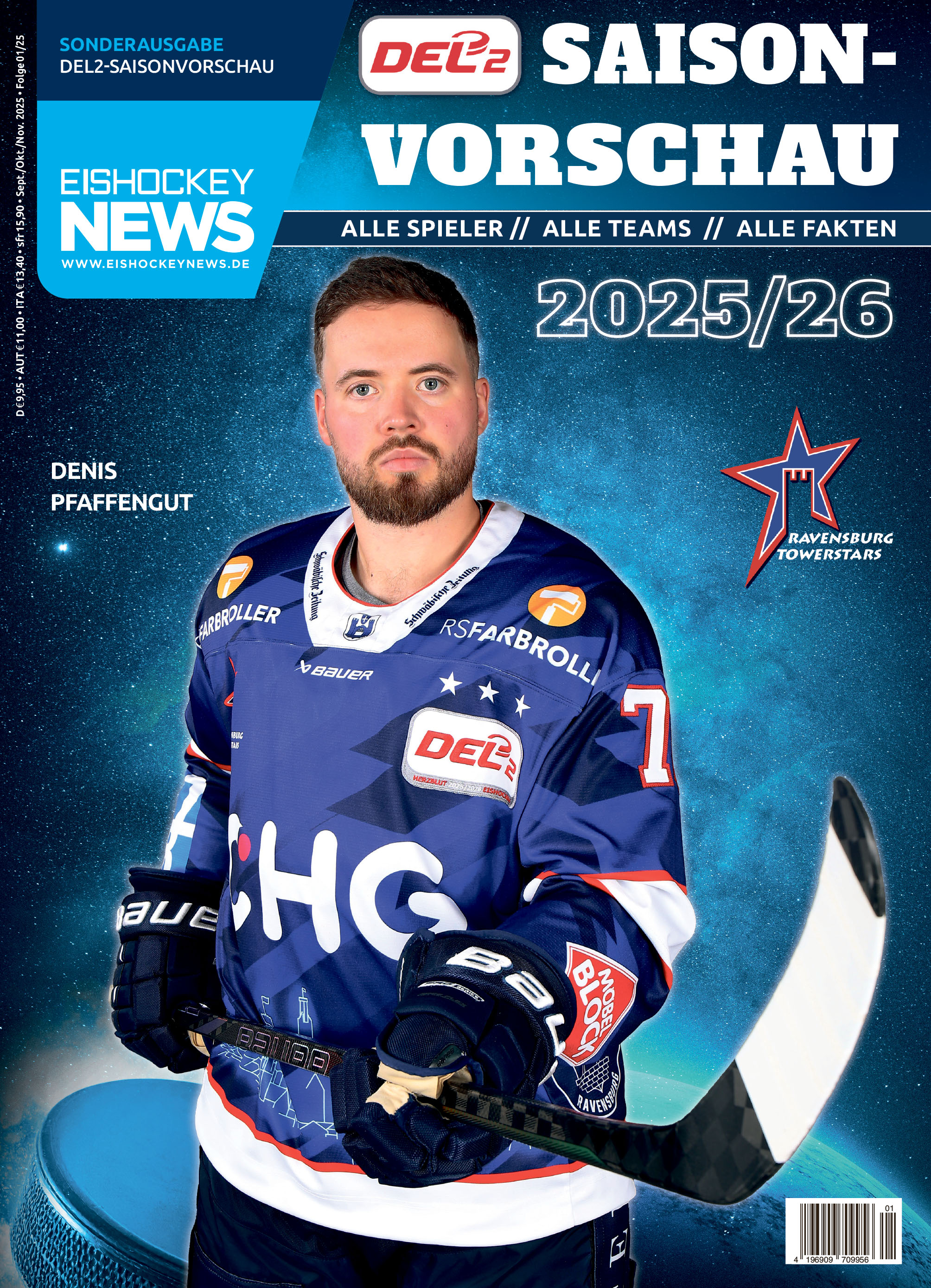 DEL2 Sonderheft 2025/26 mit Ravensburg-Cover 