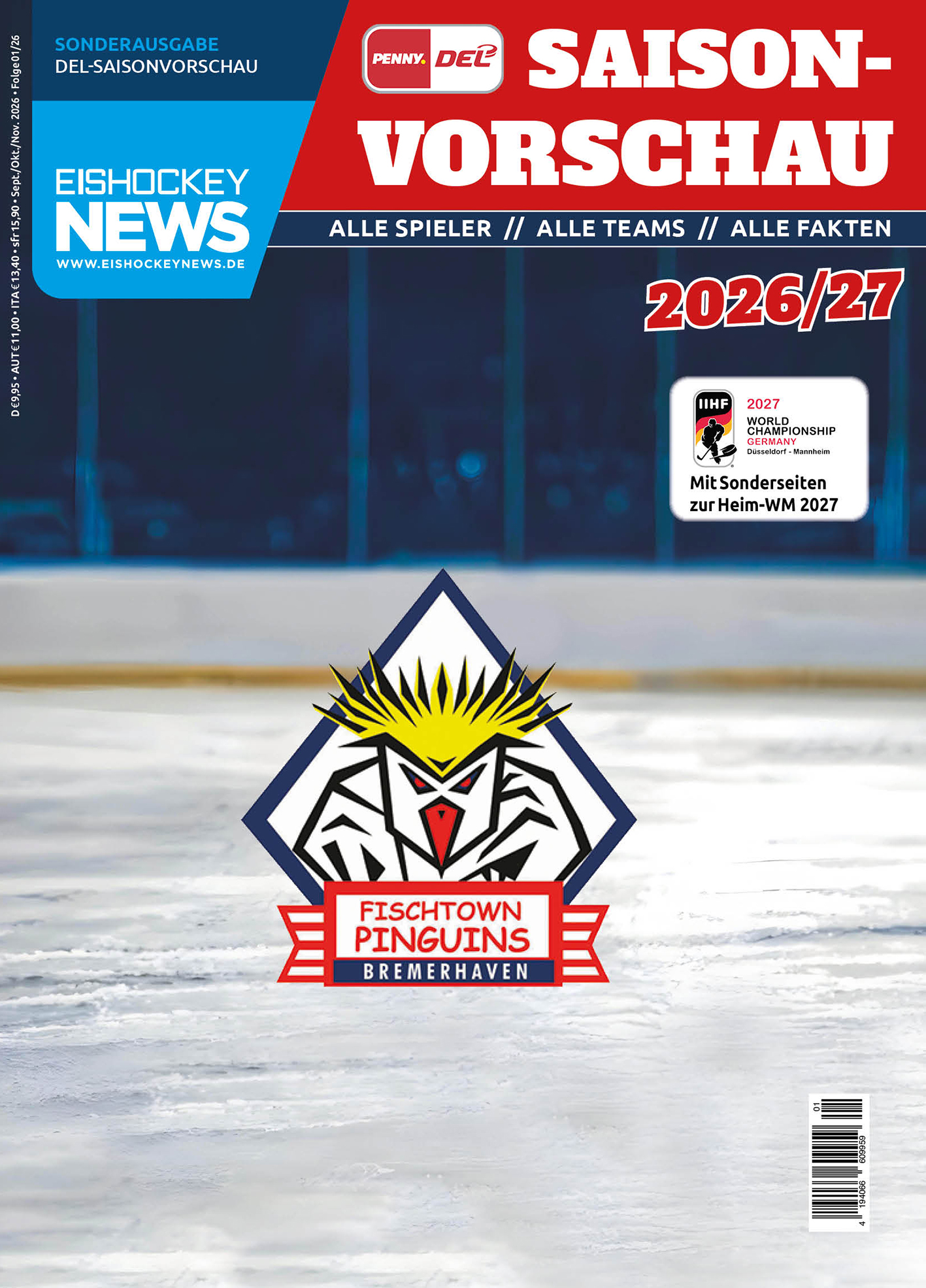 DEL Sonderheft 2026/27 mit Bremerhaven-Cover 