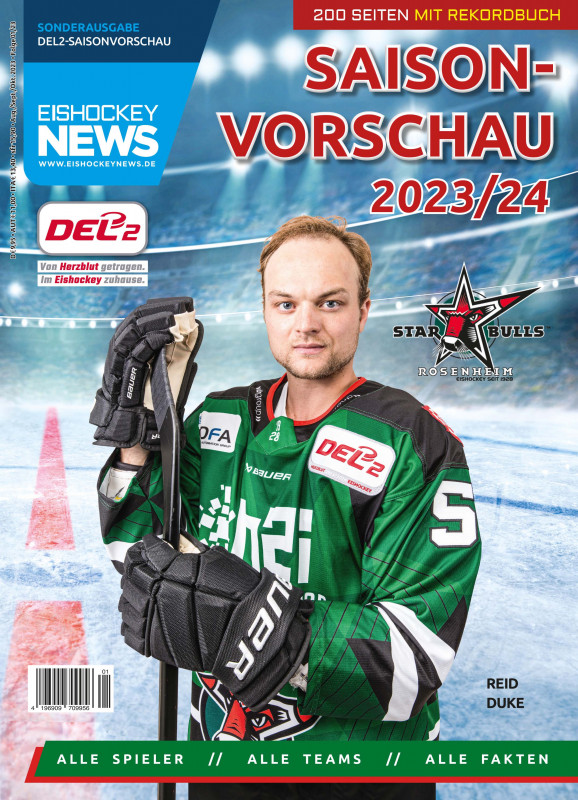 DEL2 Sonderheft 2023/24 mit Rosenheim-Cover