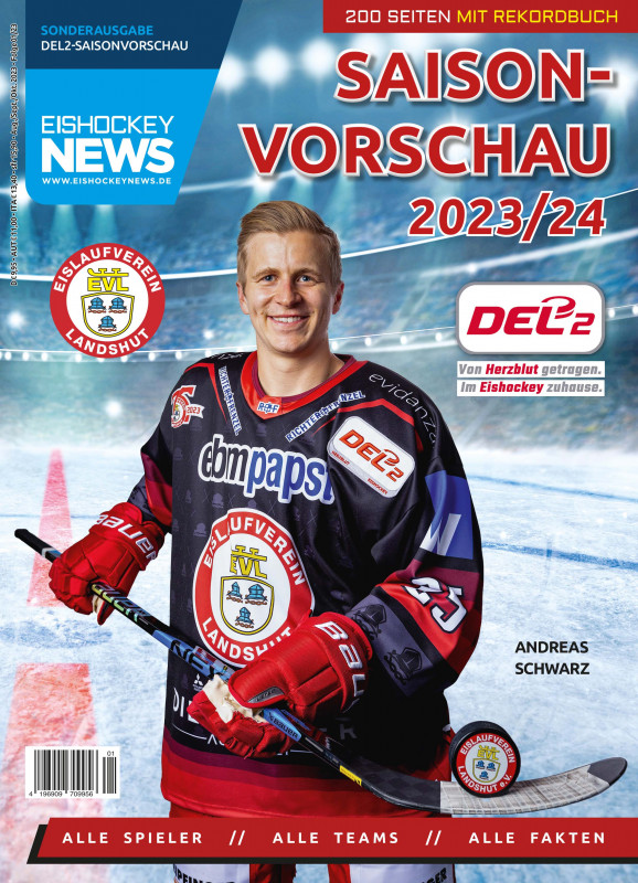 DEL2 Sonderheft 2023/24 mit Landshut-Cover
