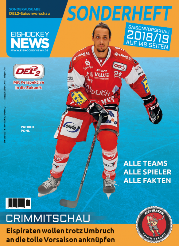 DEL2 Sonderheft 2018/19 mit Crimmitschau-Cover